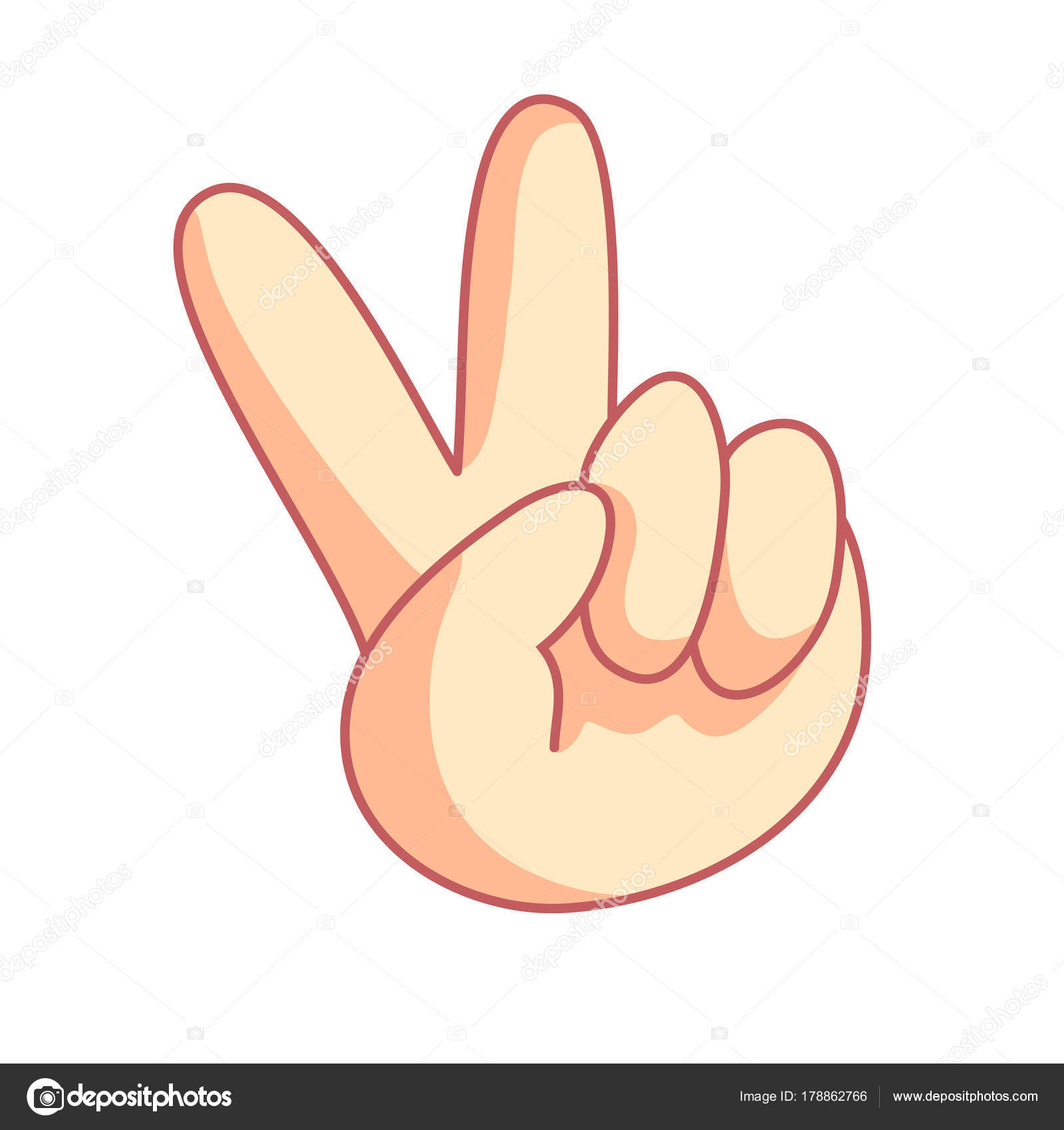 Victory. Peace hand gesture. Two fingers up. Peace Sign Hand ...