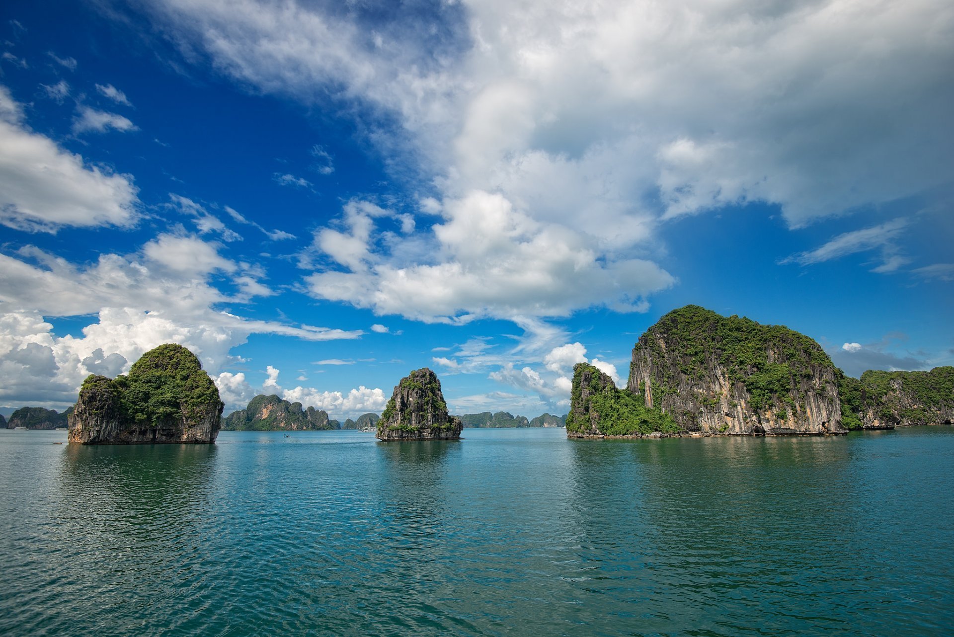 vietnam sky clouds sea rock island HD wallpaper