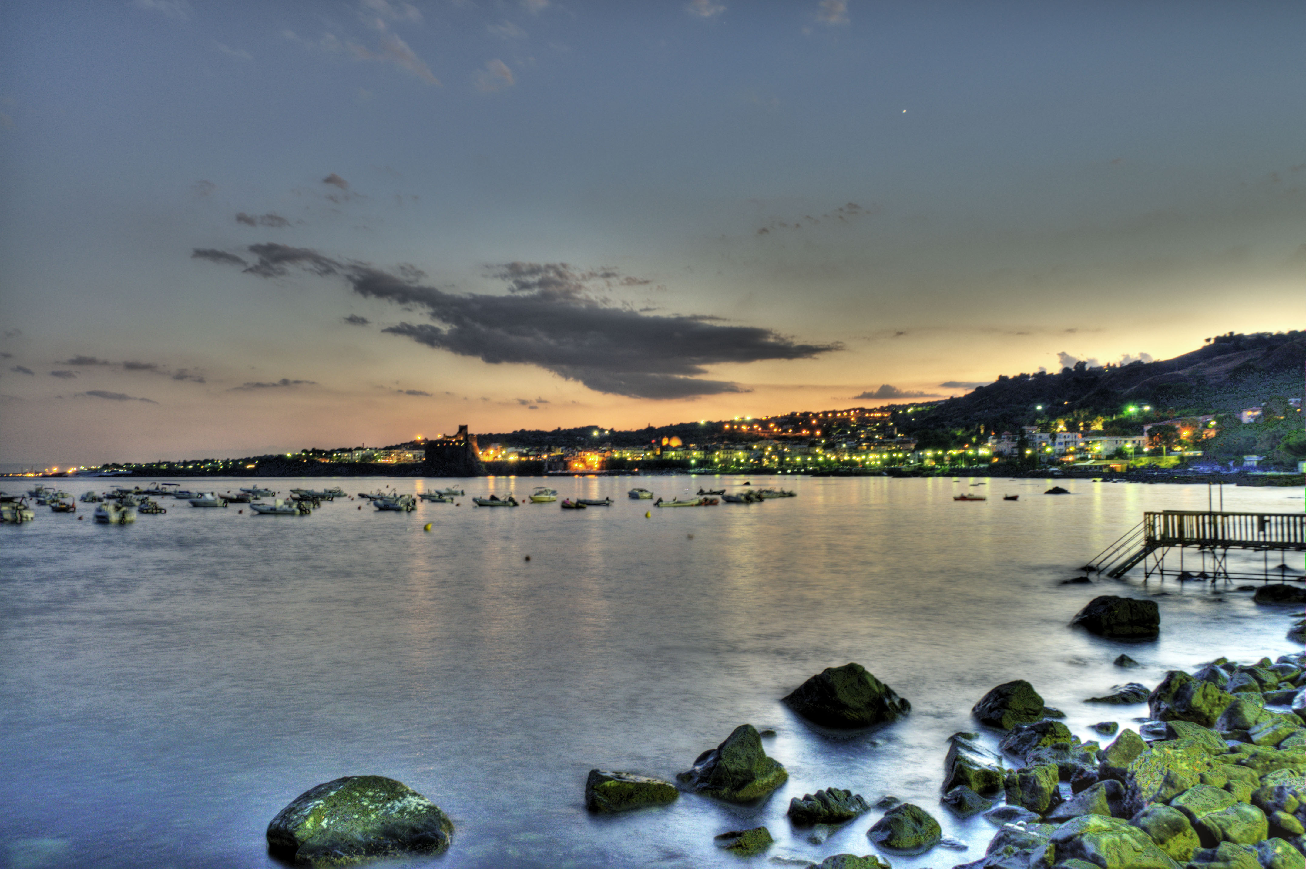 View of aci castello across the sea from acitrezza sicilia italy italia hdr - creative commons by gnuckx photo