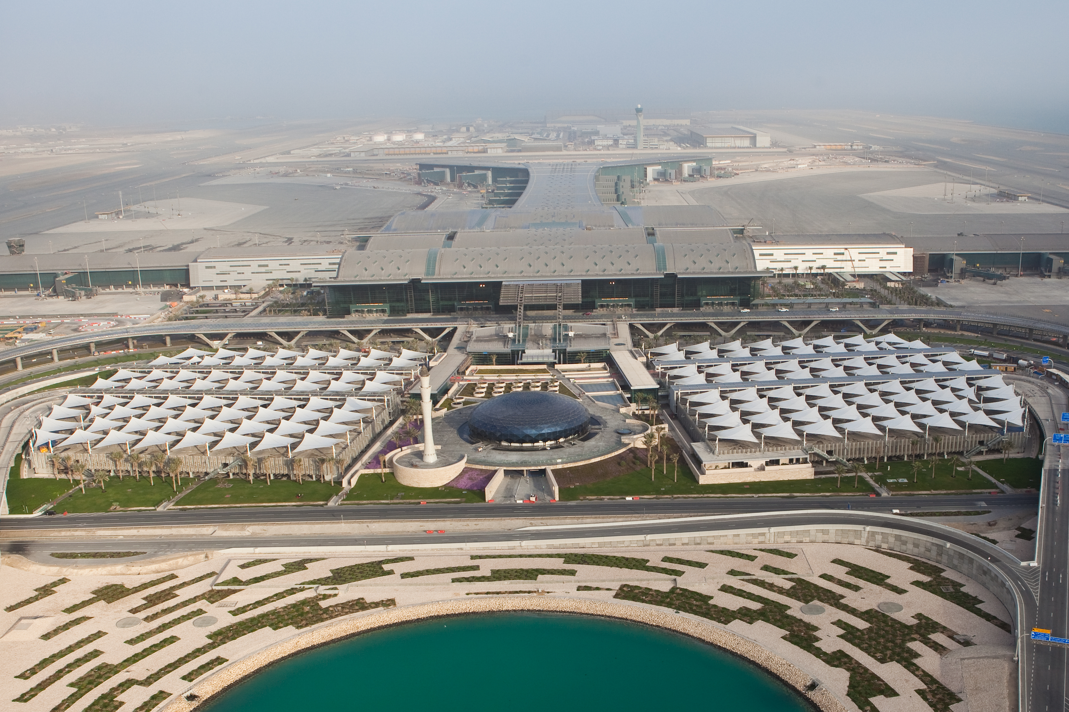 The 22km² Hamad International Airport is one third the size of Doha ...