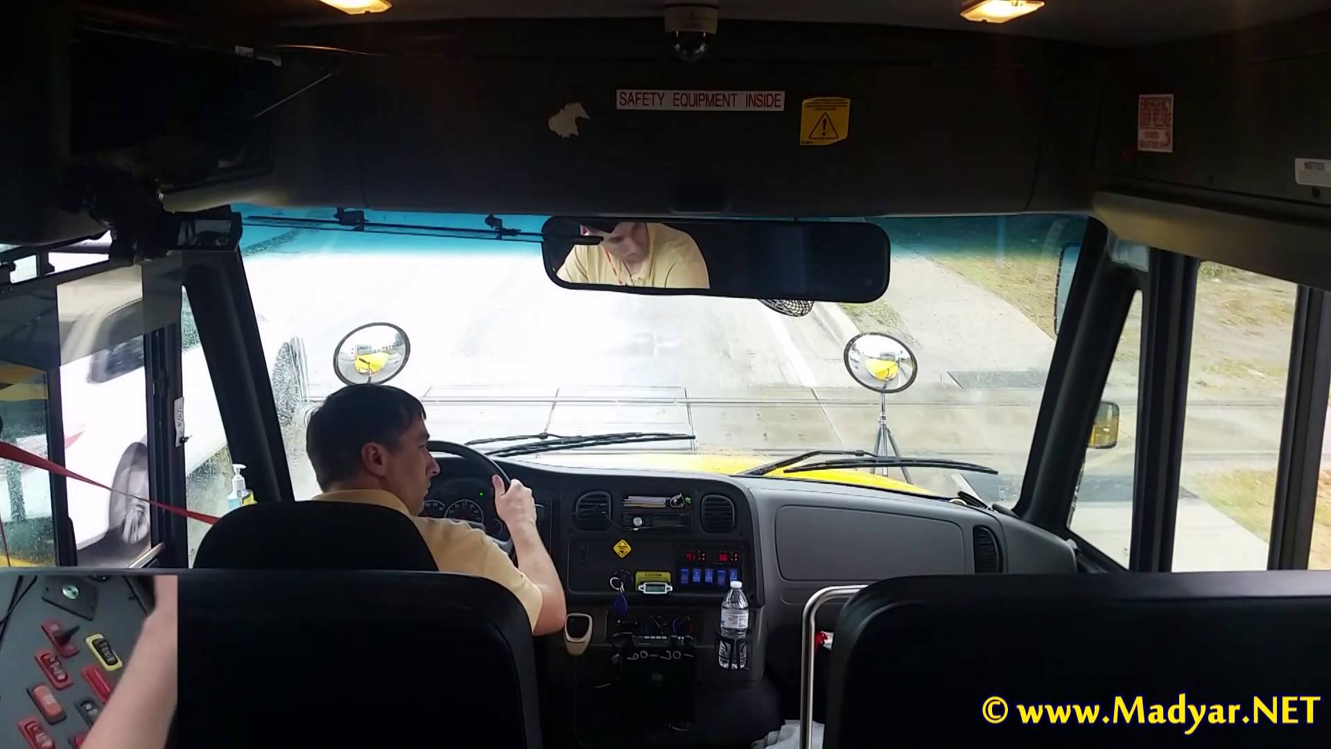 School Bus Passes R/R Crossing [inside view] - YouTube