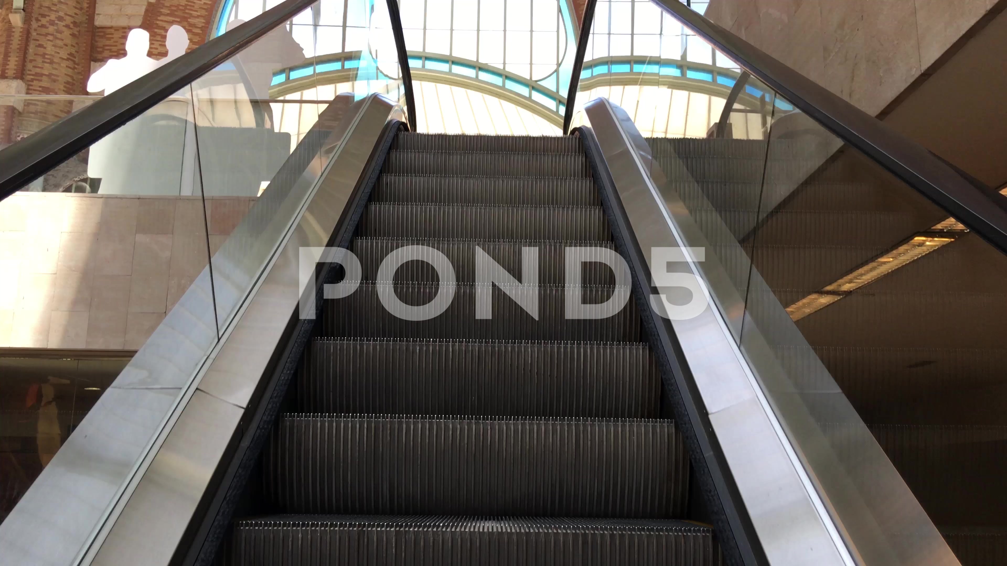 View from a escalator in the Mercado de Colon Valencia ~ Video #64750820