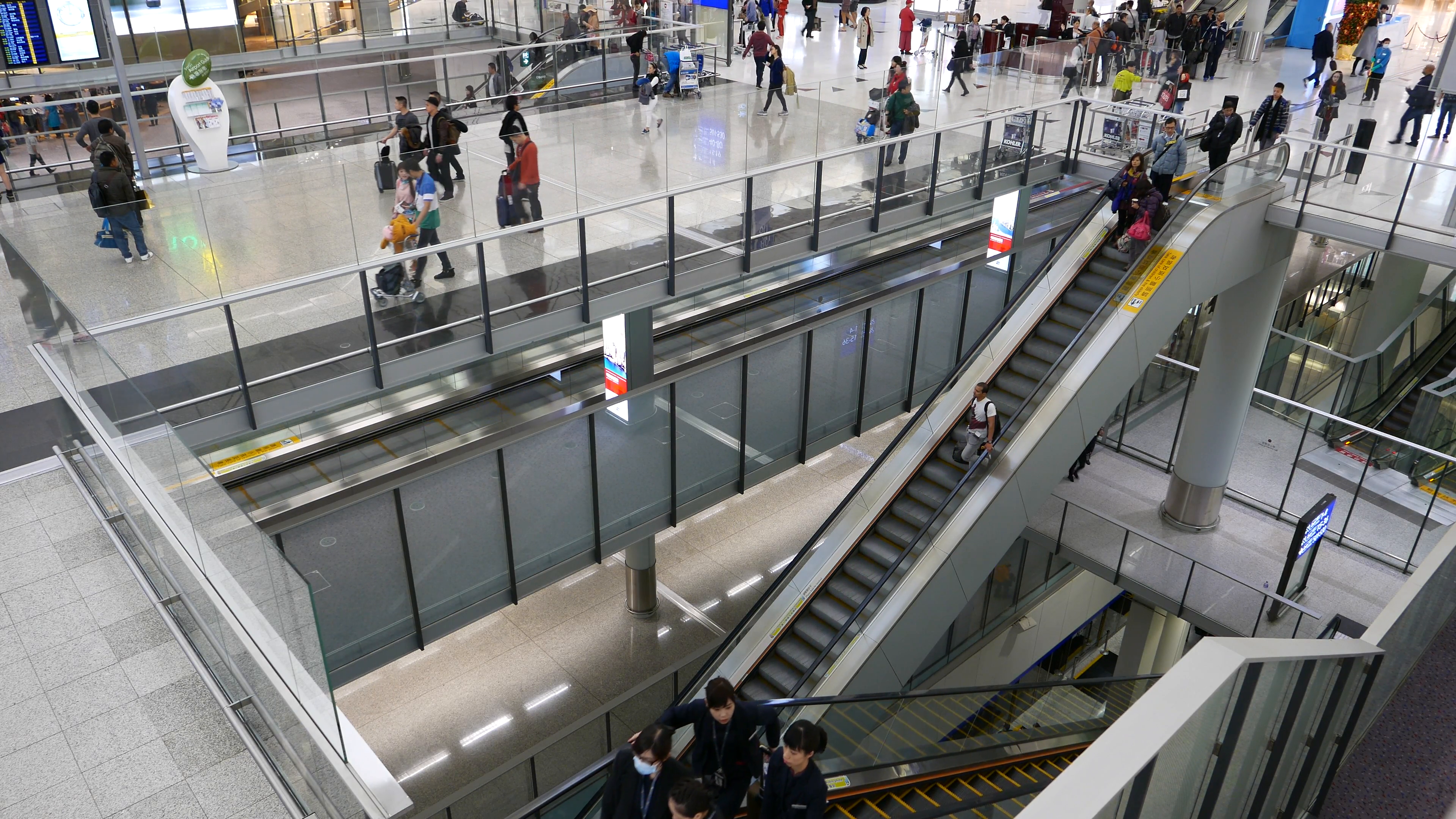 Escalator at airport top down view Stock Video Footage - Videoblocks
