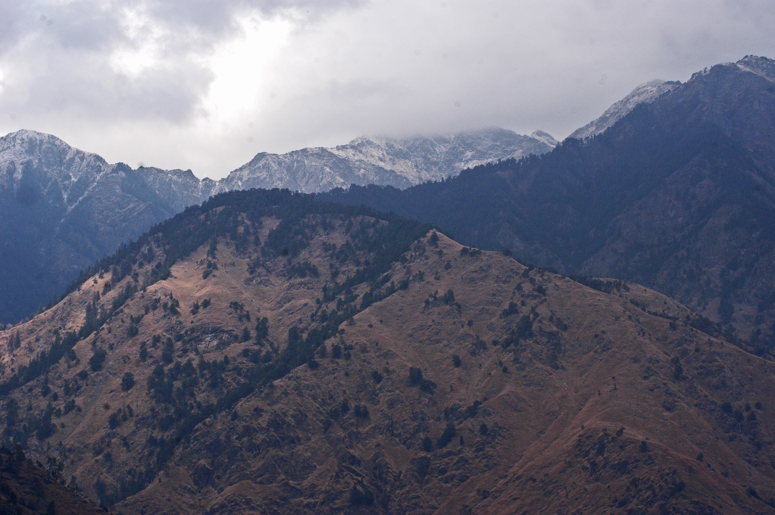 View of mountain summits photo