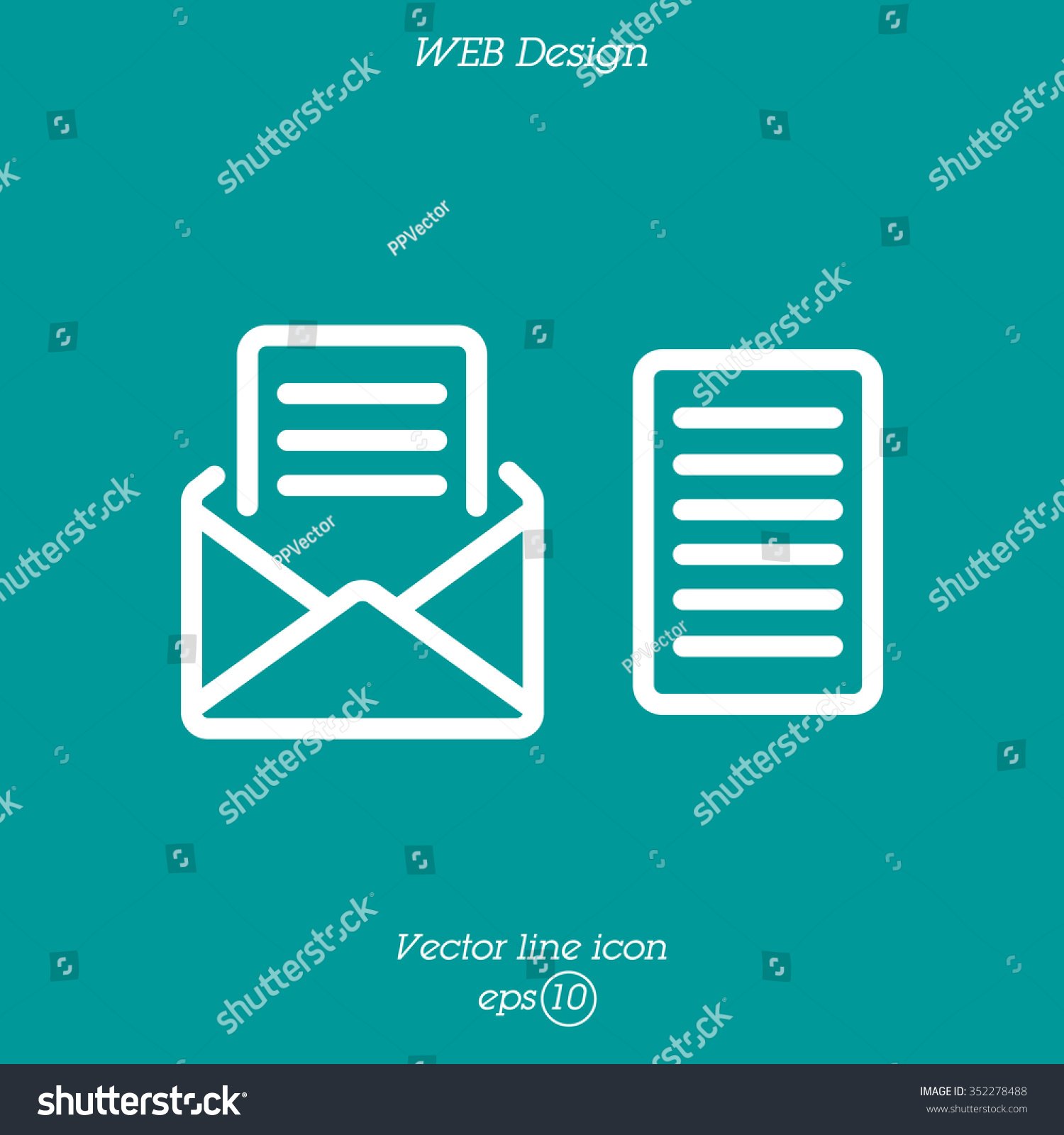 Web Line Icon View Post Message Stock Vector 352278488 - Shutterstock