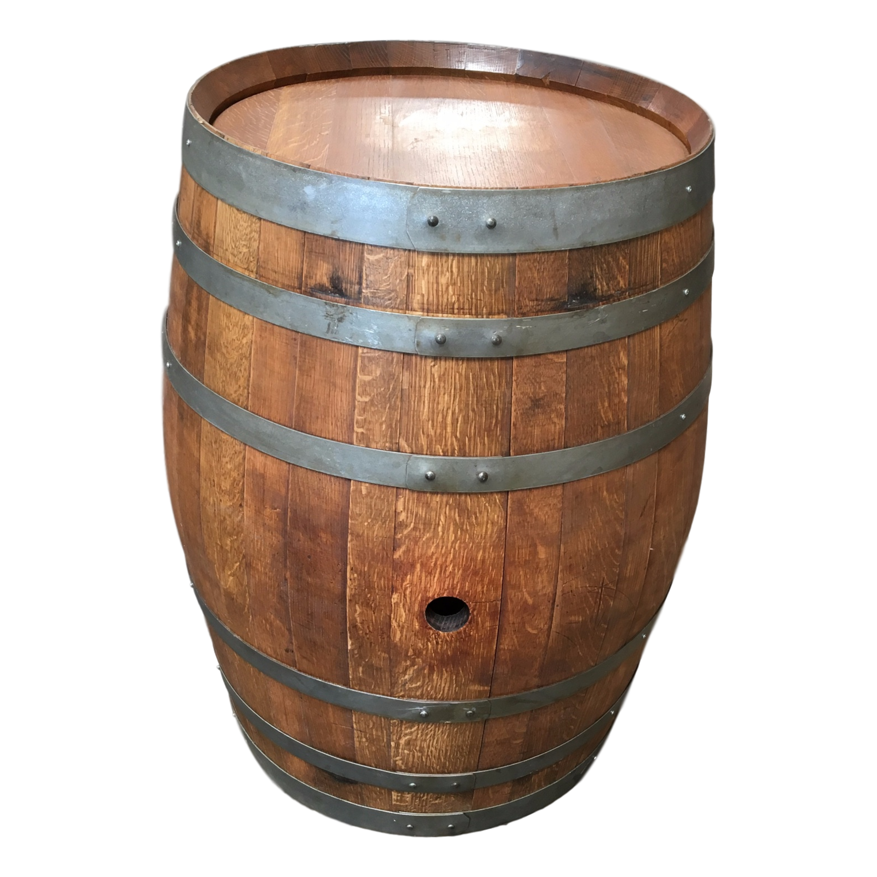 Wine Barrel 70 Gallons (Sanded & Stained) | San Diego Drums And Totes