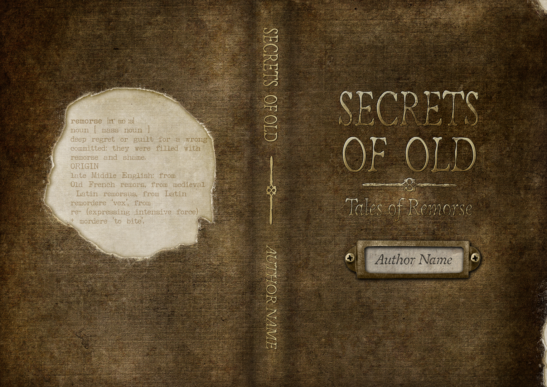Vintage Book Cover 'Secrets of Old' - The Book Cover Designer