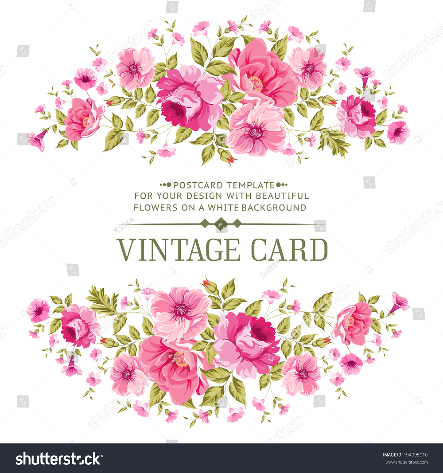 Royalty-free Luxurious vintage card of color rose.… #194095010 Stock ...