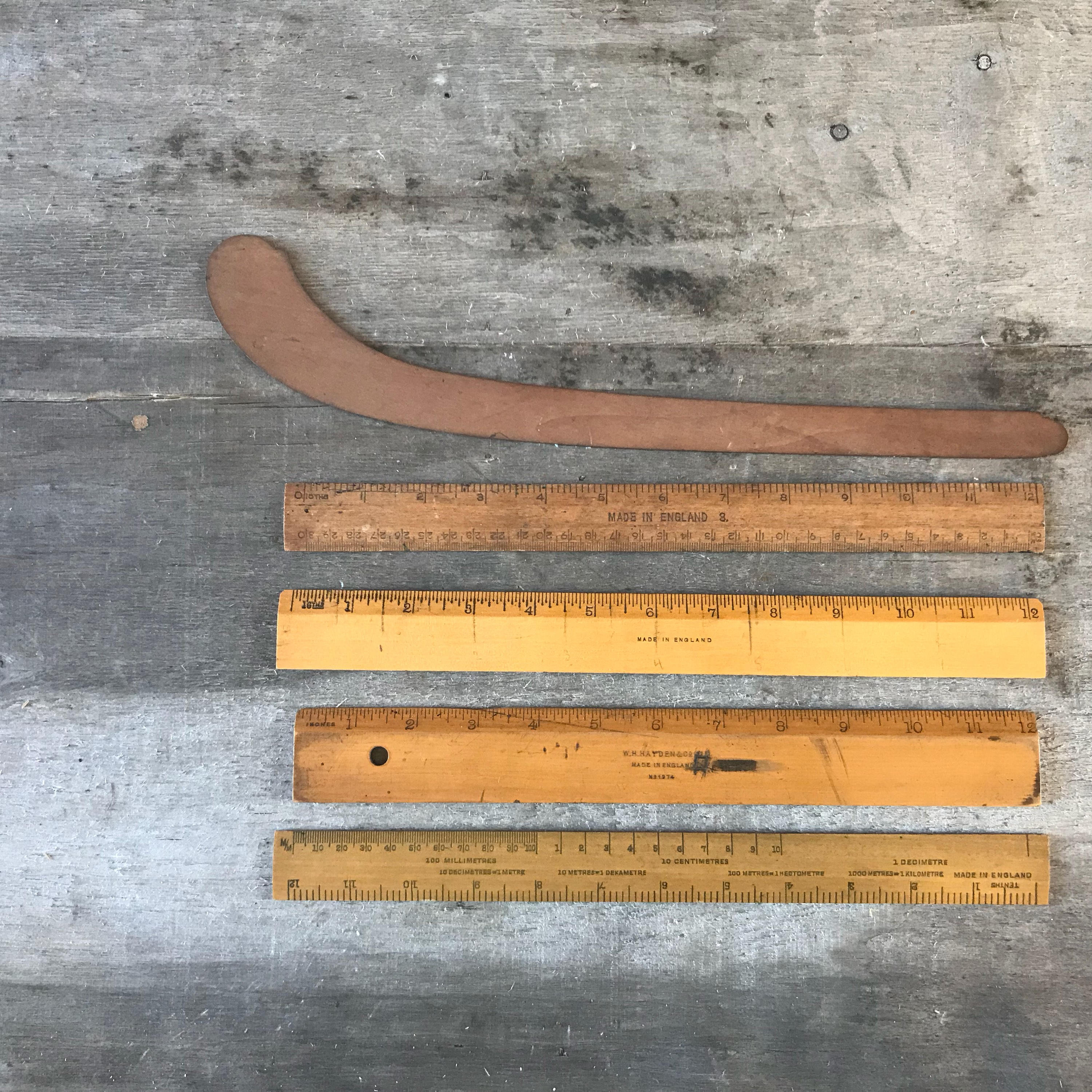Vintage ruler wooden rule meter stick antique pocket ruler tool ...