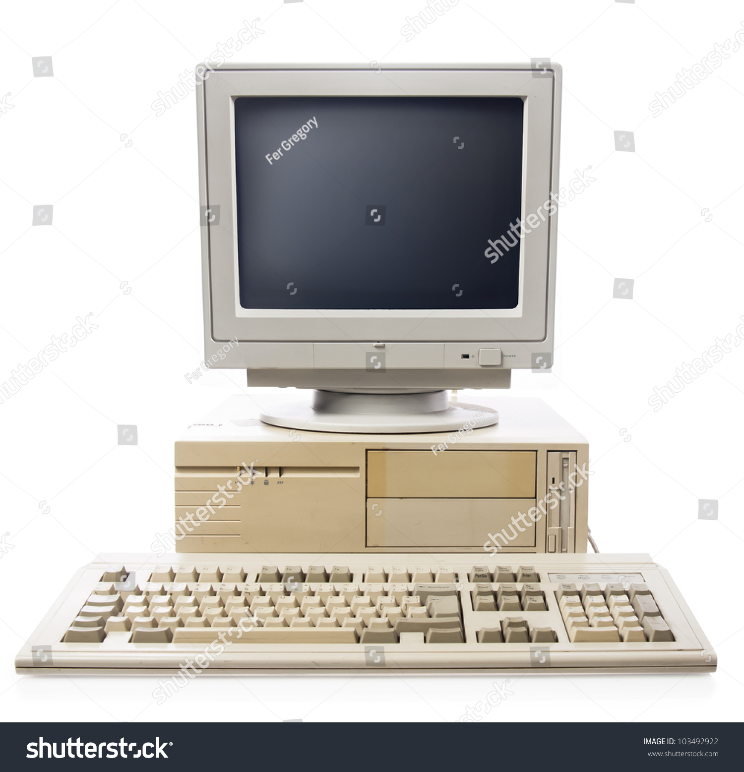 Vintage Computer Isolated On White Stock Photo 103492922 - Shutterstock