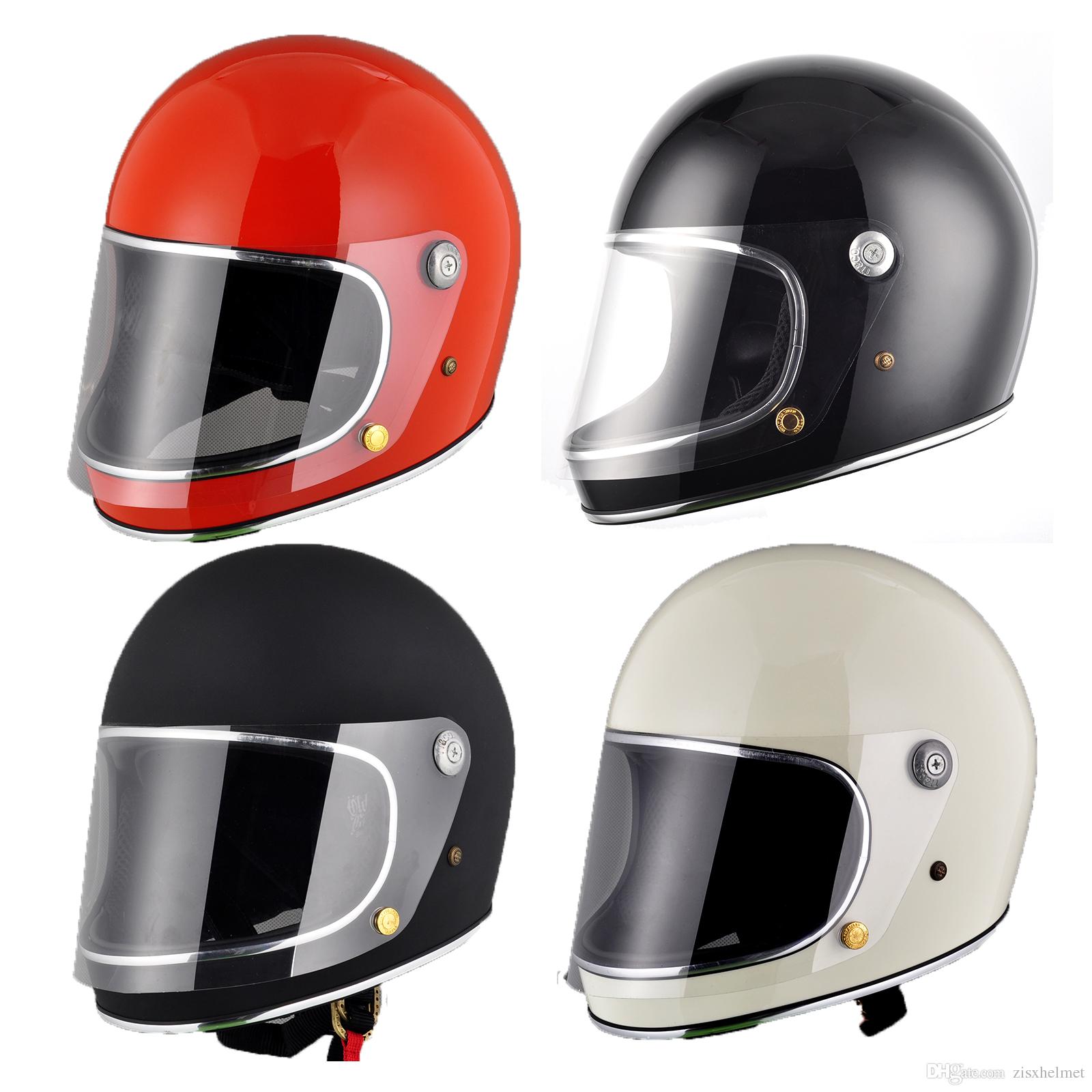 Frp Full Face Motorcycle Helmet With Shield For Vintage Cafe Racer ...