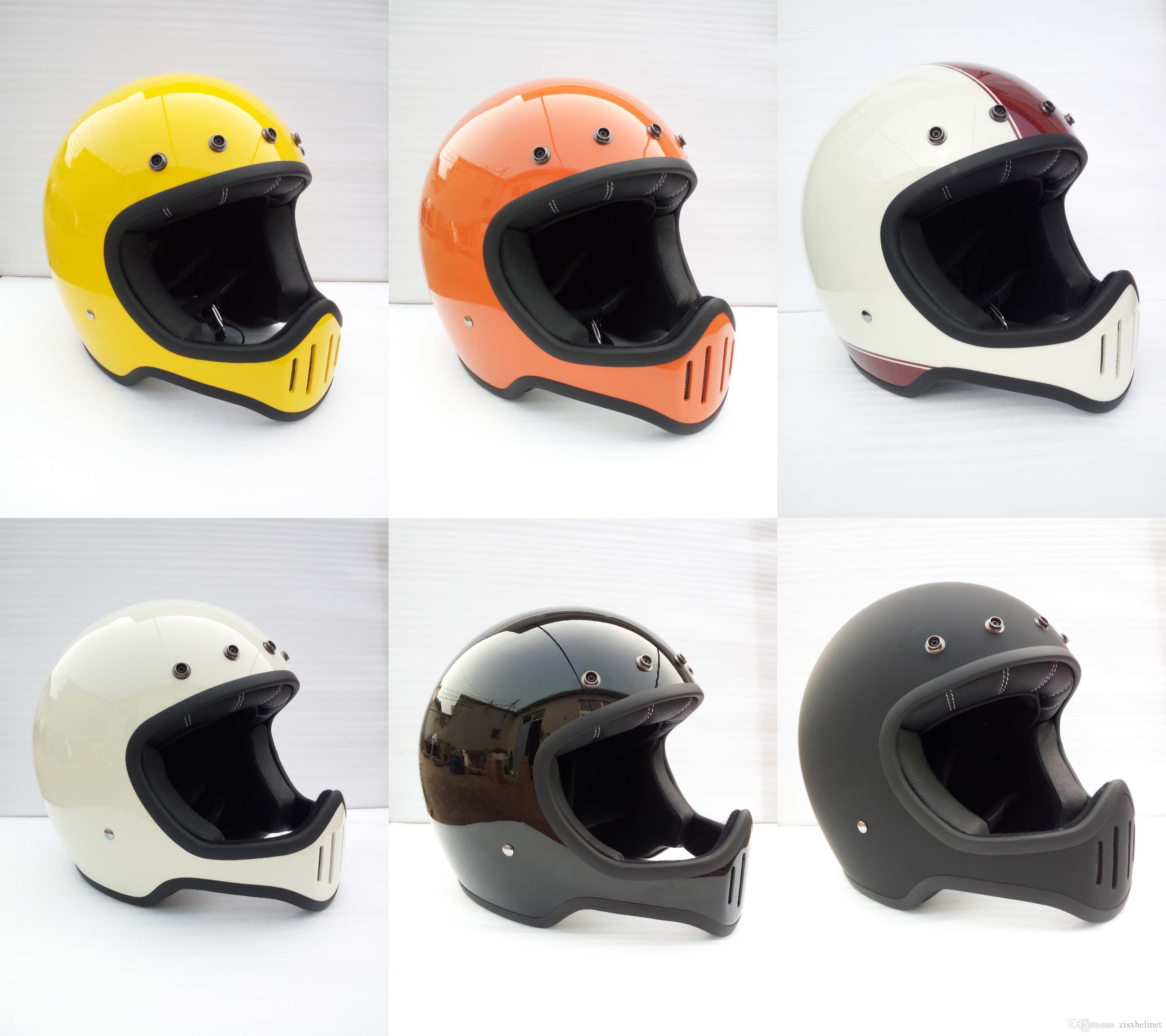 Frp Motorcycle Vintage Retro Full Face Helmet For Dirt Dirt Cross ...