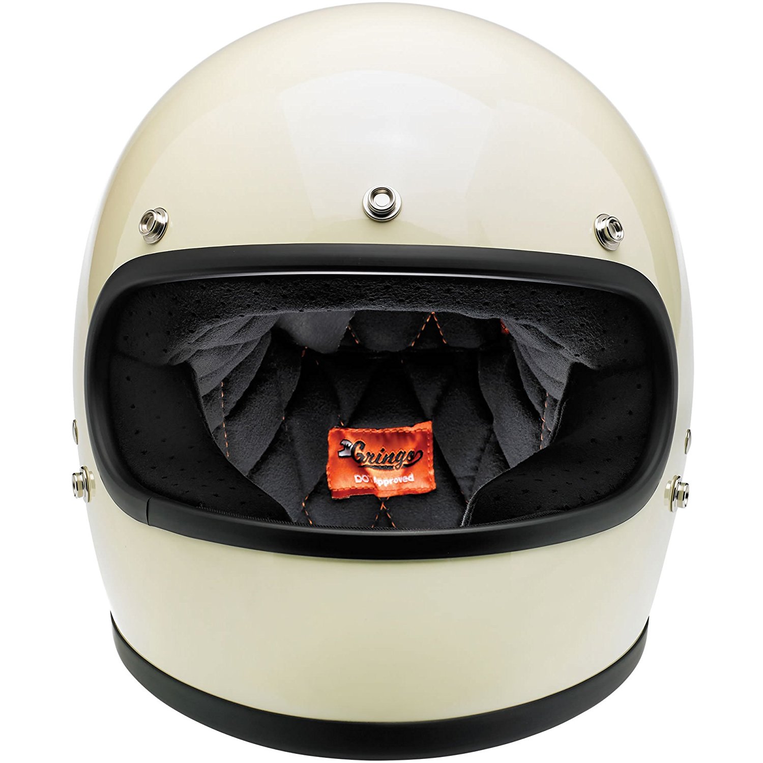 Amazon.com: Biltwell Gringo Full Face Helmet (Gloss Vintage White ...