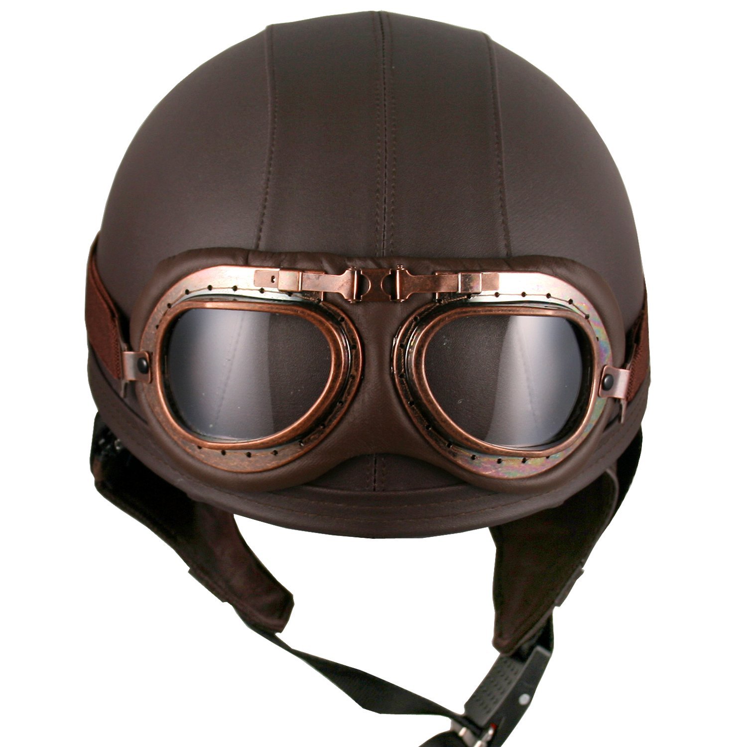 Amazon.com: Leather Brown Motorcycle Goggles Vintage Garman Style ...