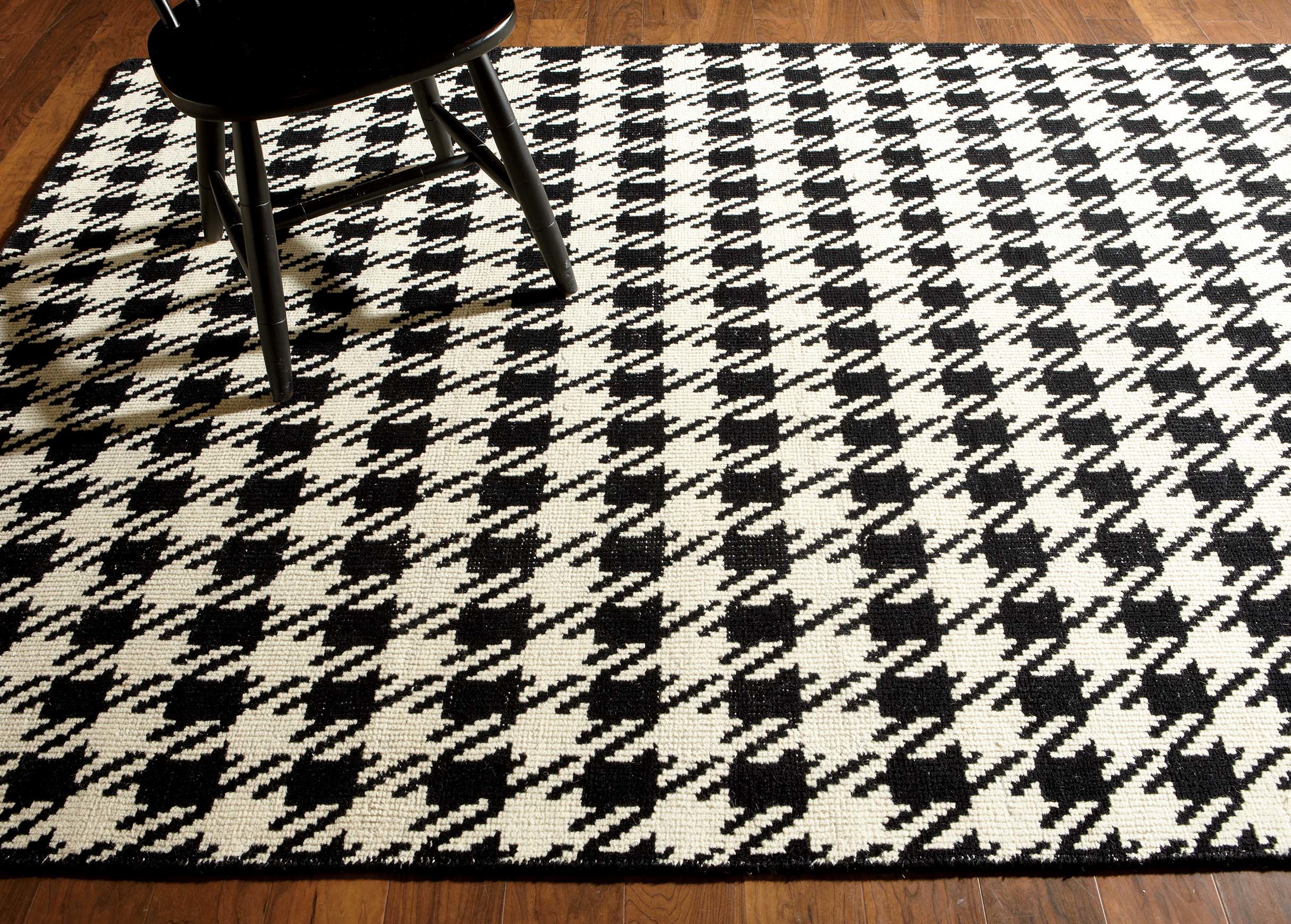 Tan And White Houndstooth Rug - Rug Designs