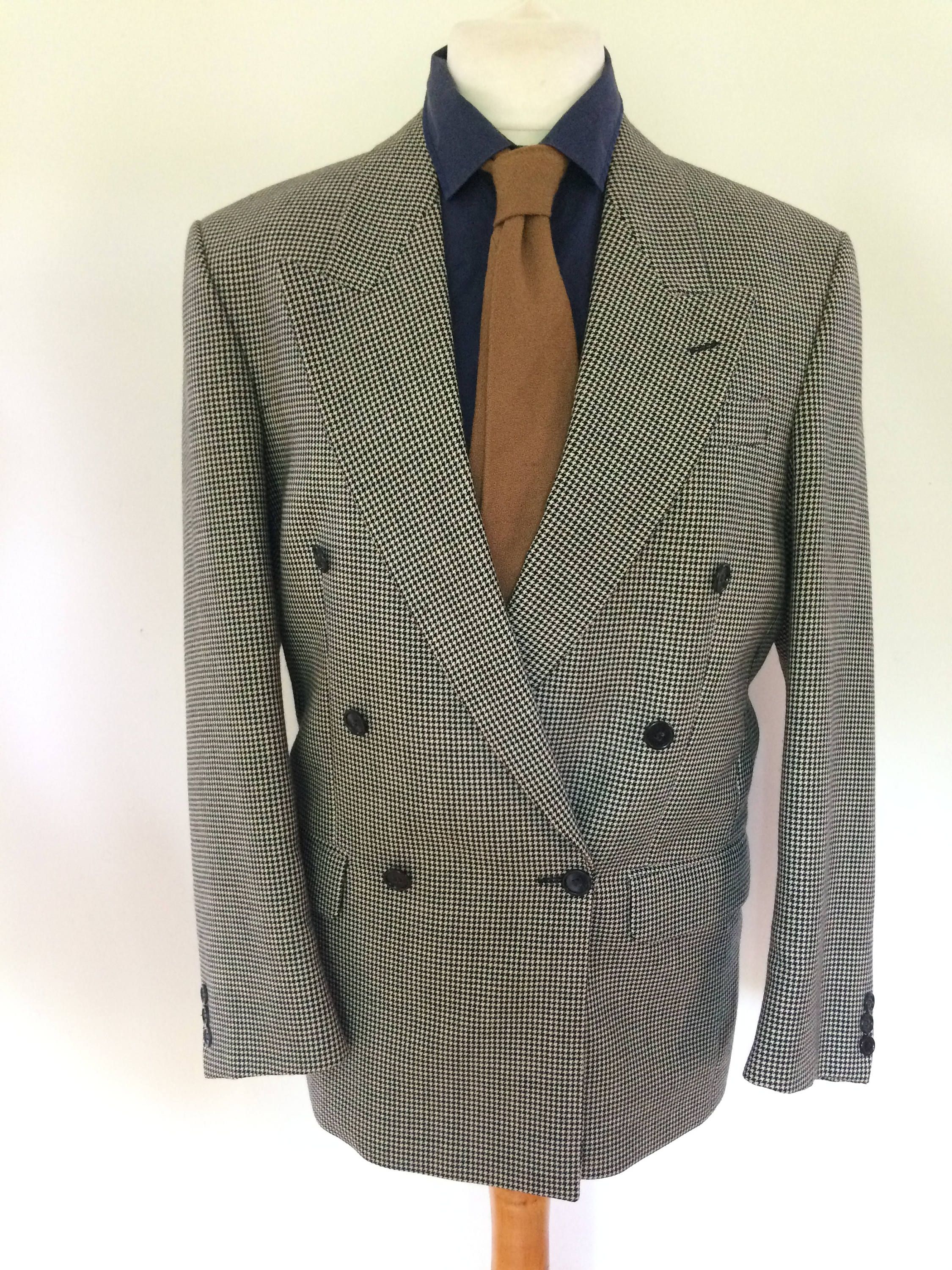 Vintage mens 80s double breasted houndstooth mens jacket by Canda ...