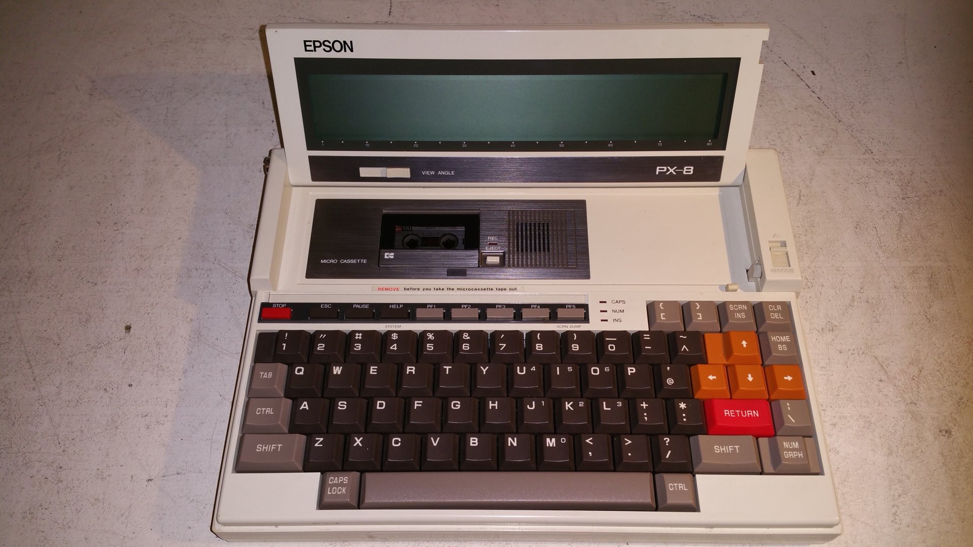Epson PX-8 Vintage Laptop Computer with loads of books, tapes, chips ...