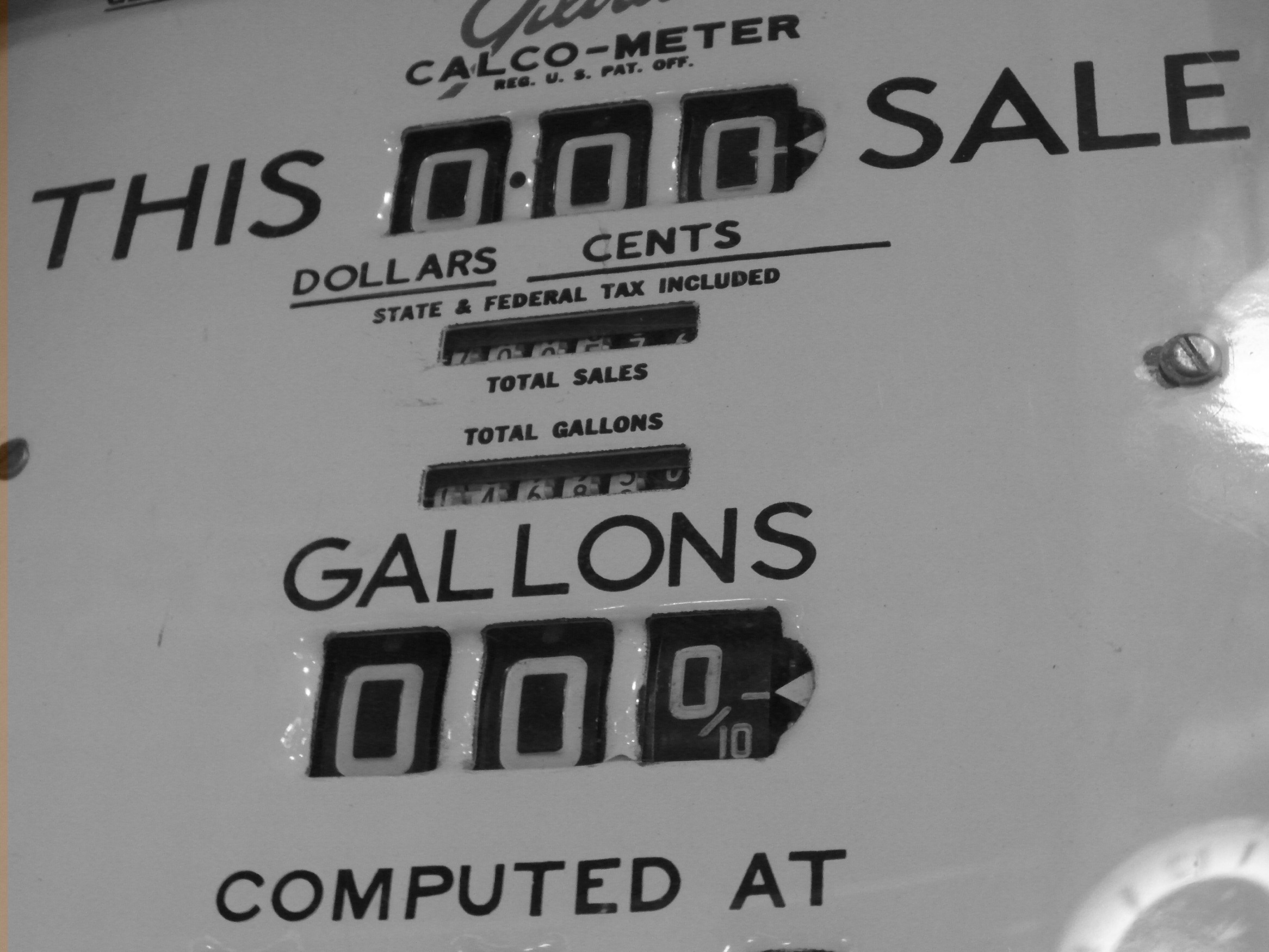 Vintage petrol pump dial photo