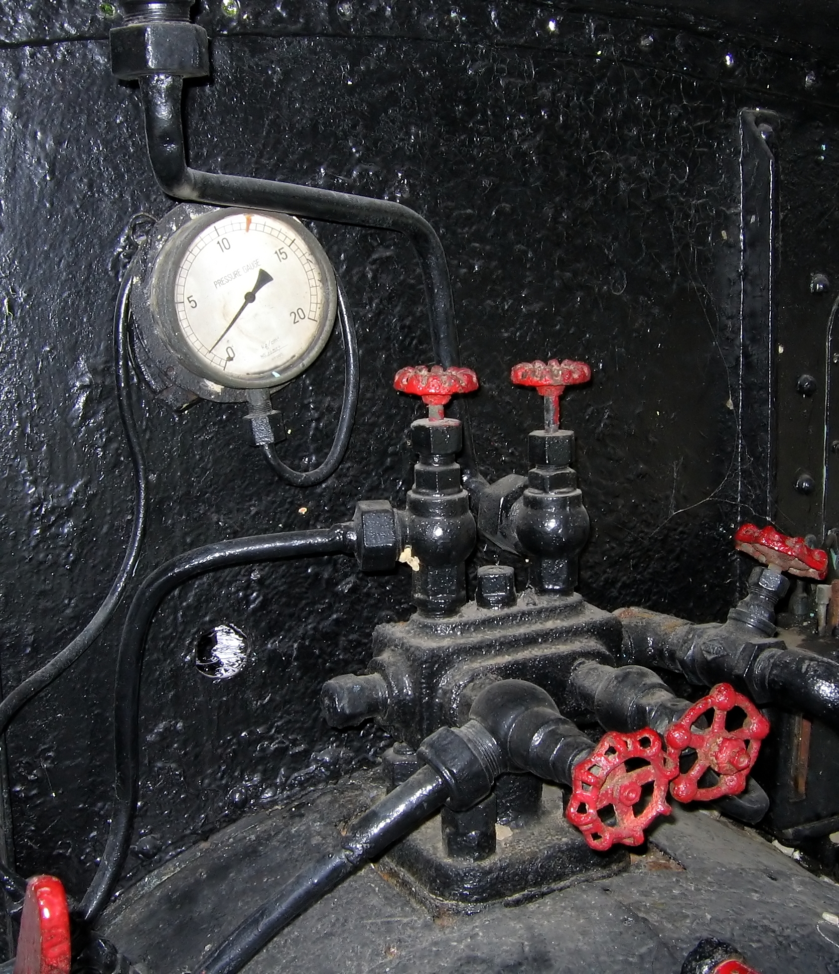 Vintage pressure gauge and valves photo