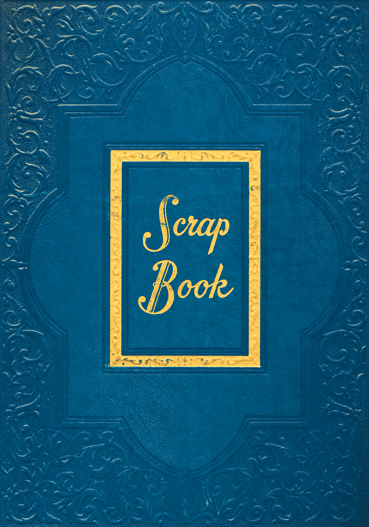 Vintage scrapbook cover - blue photo