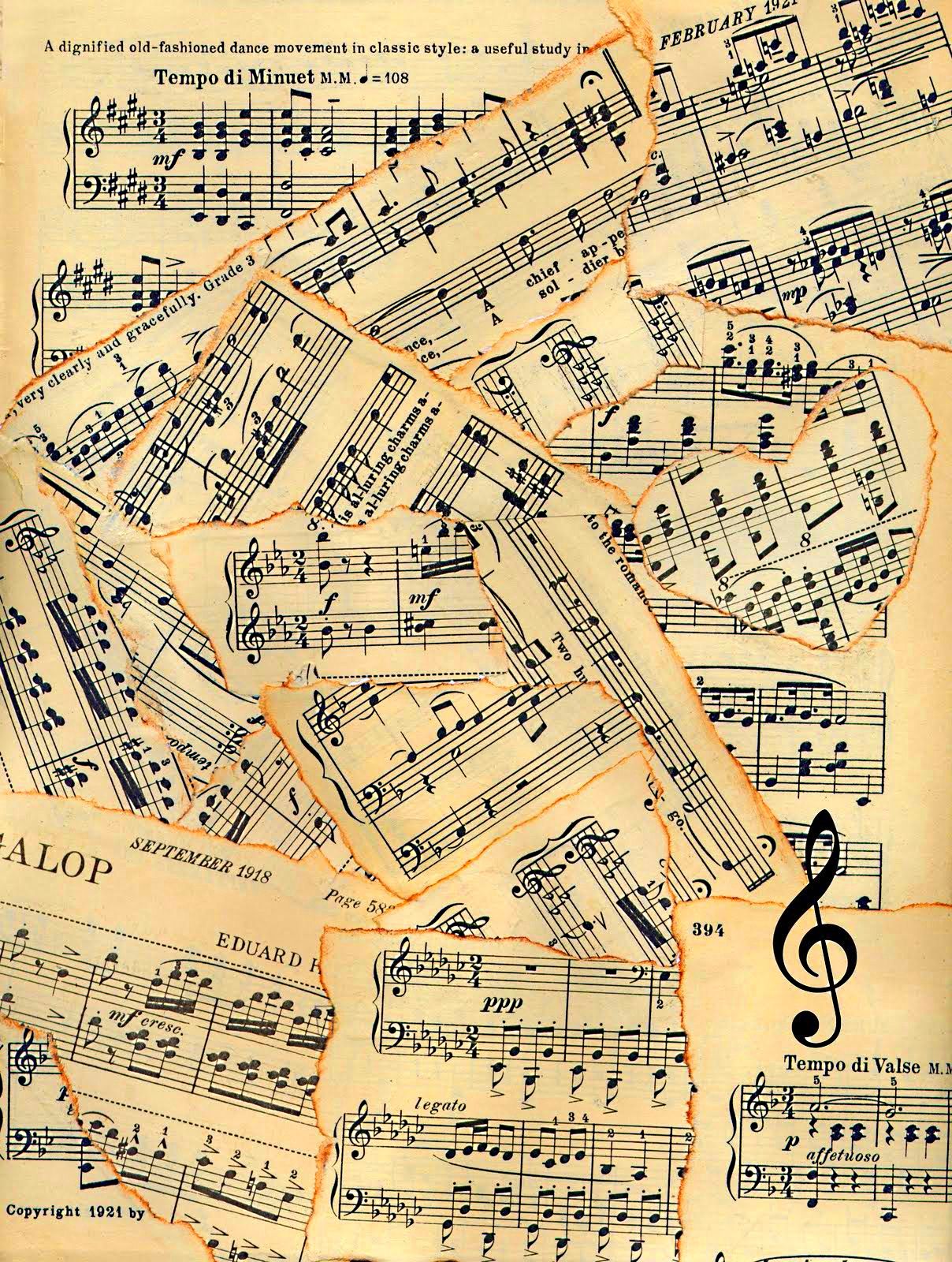 Музыкальные винтажные фоны для творчества | Vintage sheet music ...