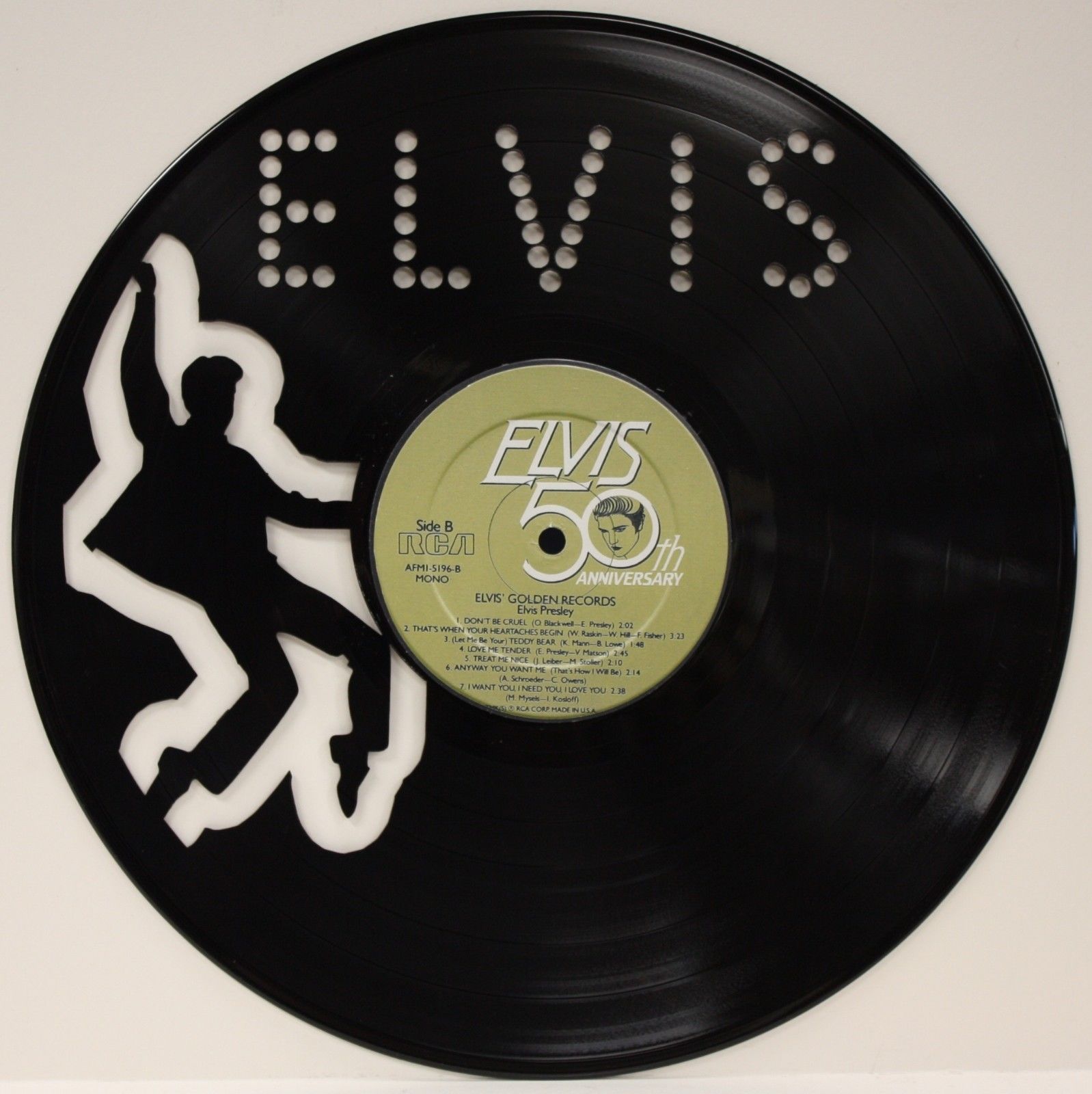 ELVIS PRESLEY VINYL 12″ LP RECORD LASER CUT WALL ART DISPLAY FREE ...