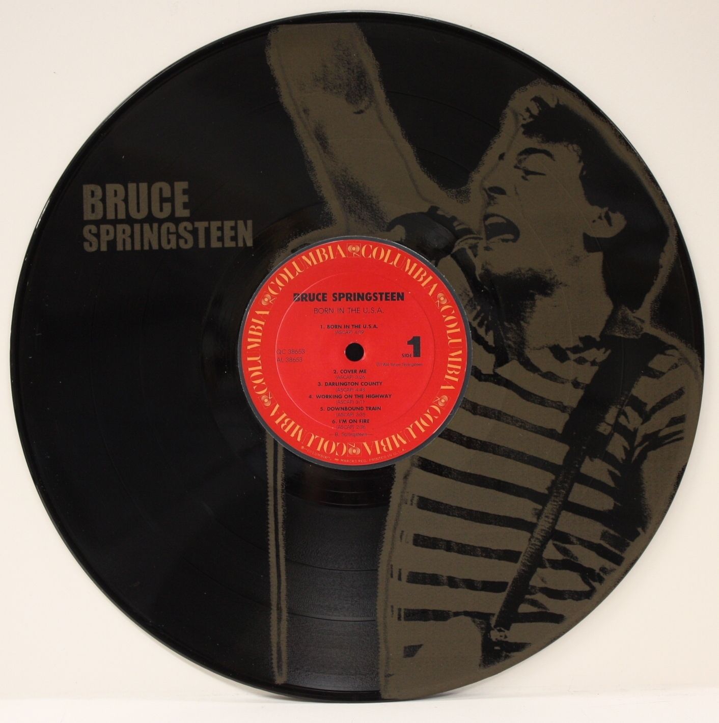 BRUCE SPRINGSTEEN BLACK VINYL LP ETCHED W/ ARTIST'S IMAGE LIMITED ...