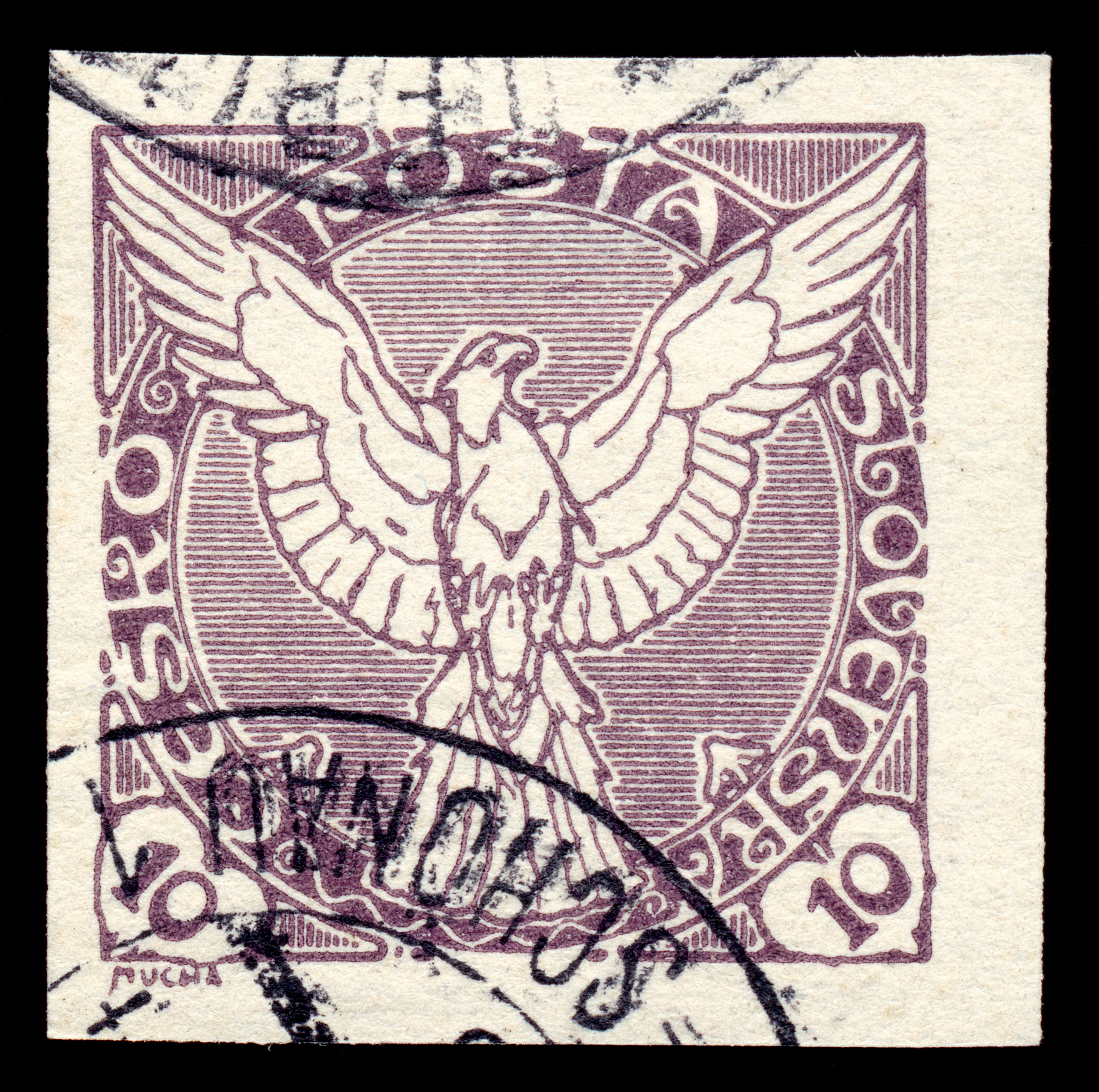 Violet Falcon Stamp, 10, Rectangular, Scrap, Scan, HQ Photo