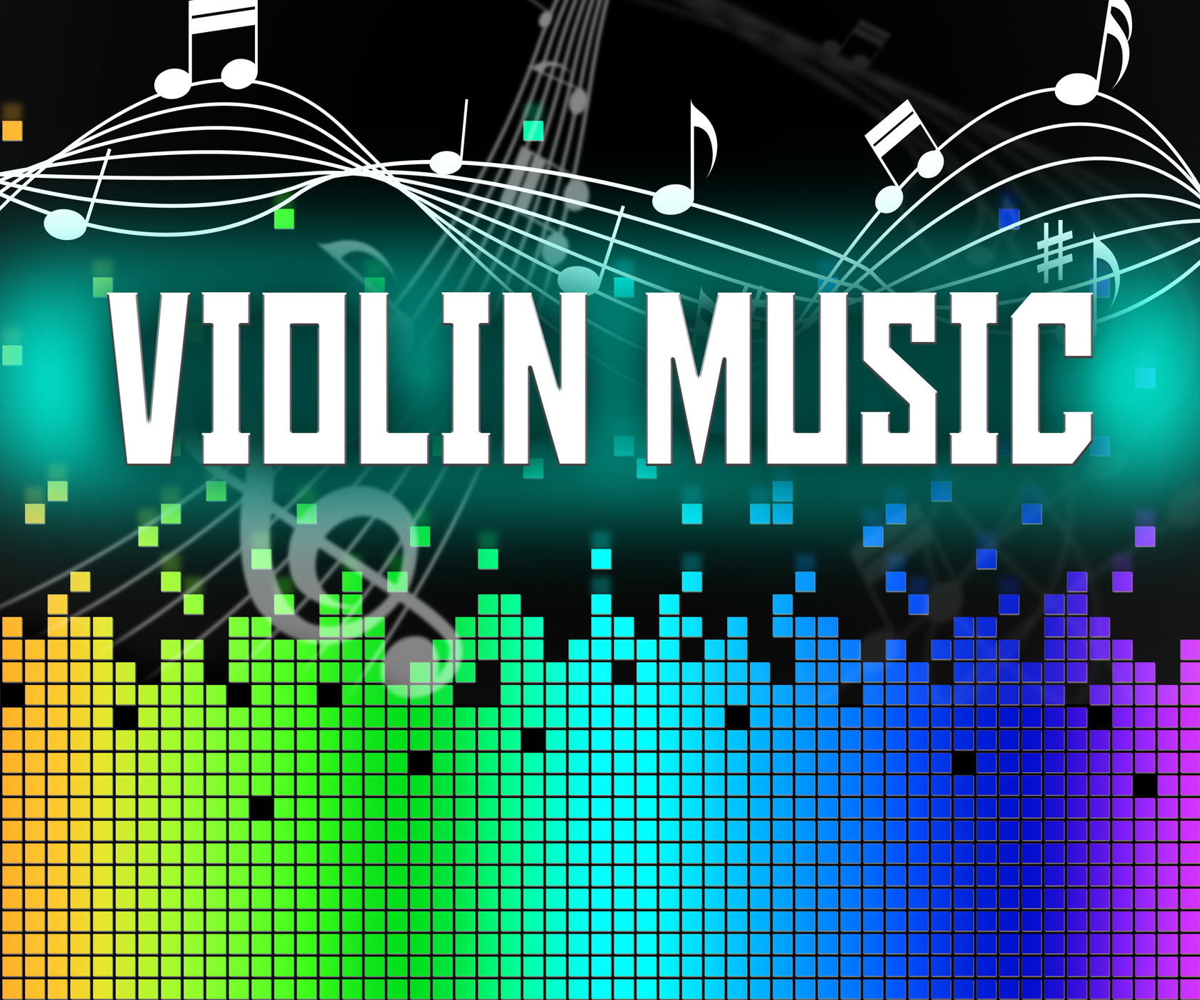 Violin music indicates sound track and acoustic photo