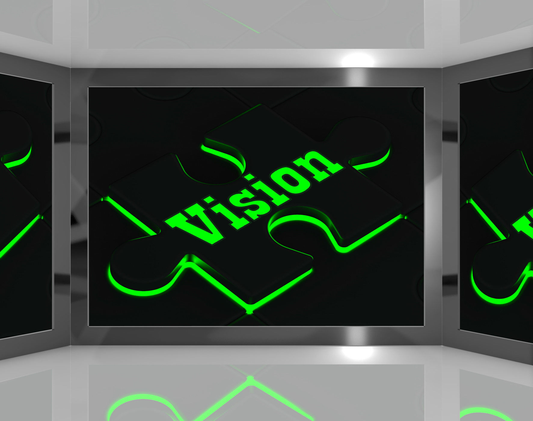Vision on screen showing predictions photo