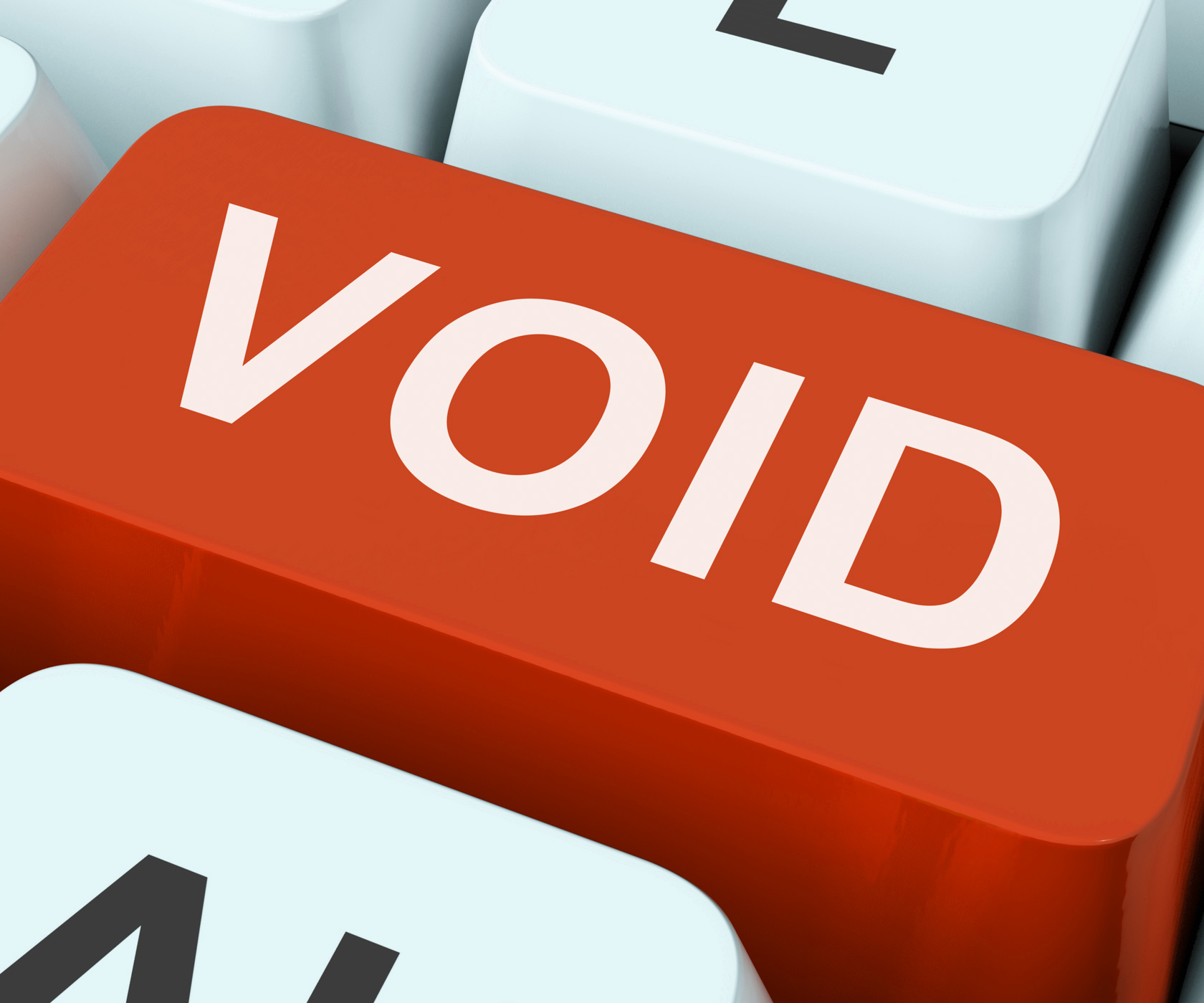 Void key shows invalid or invalidated contract photo