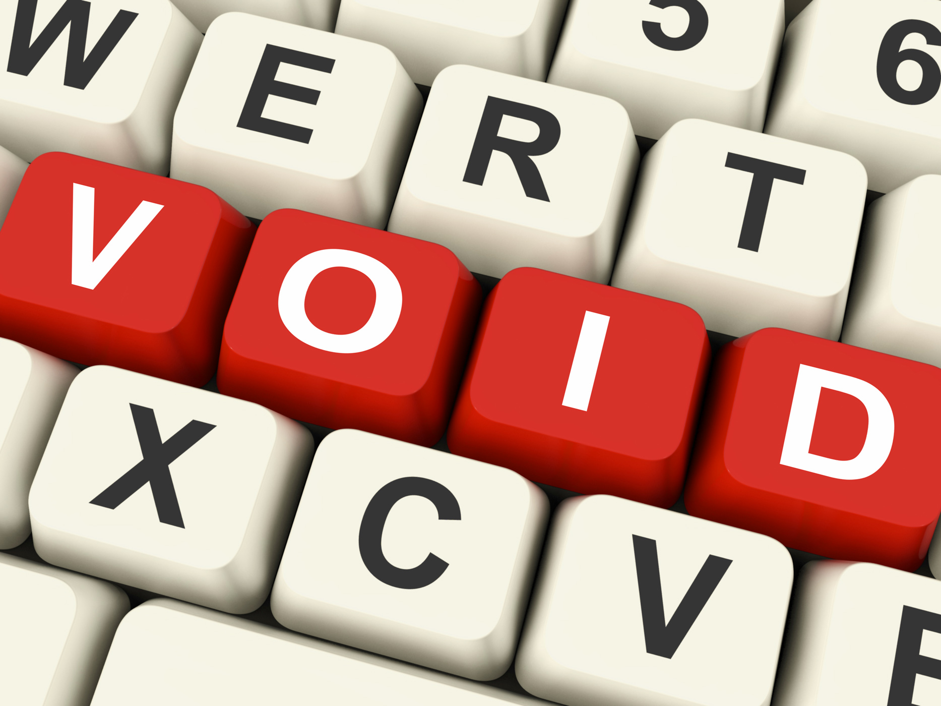 Void keys show invalid or invalidated online photo