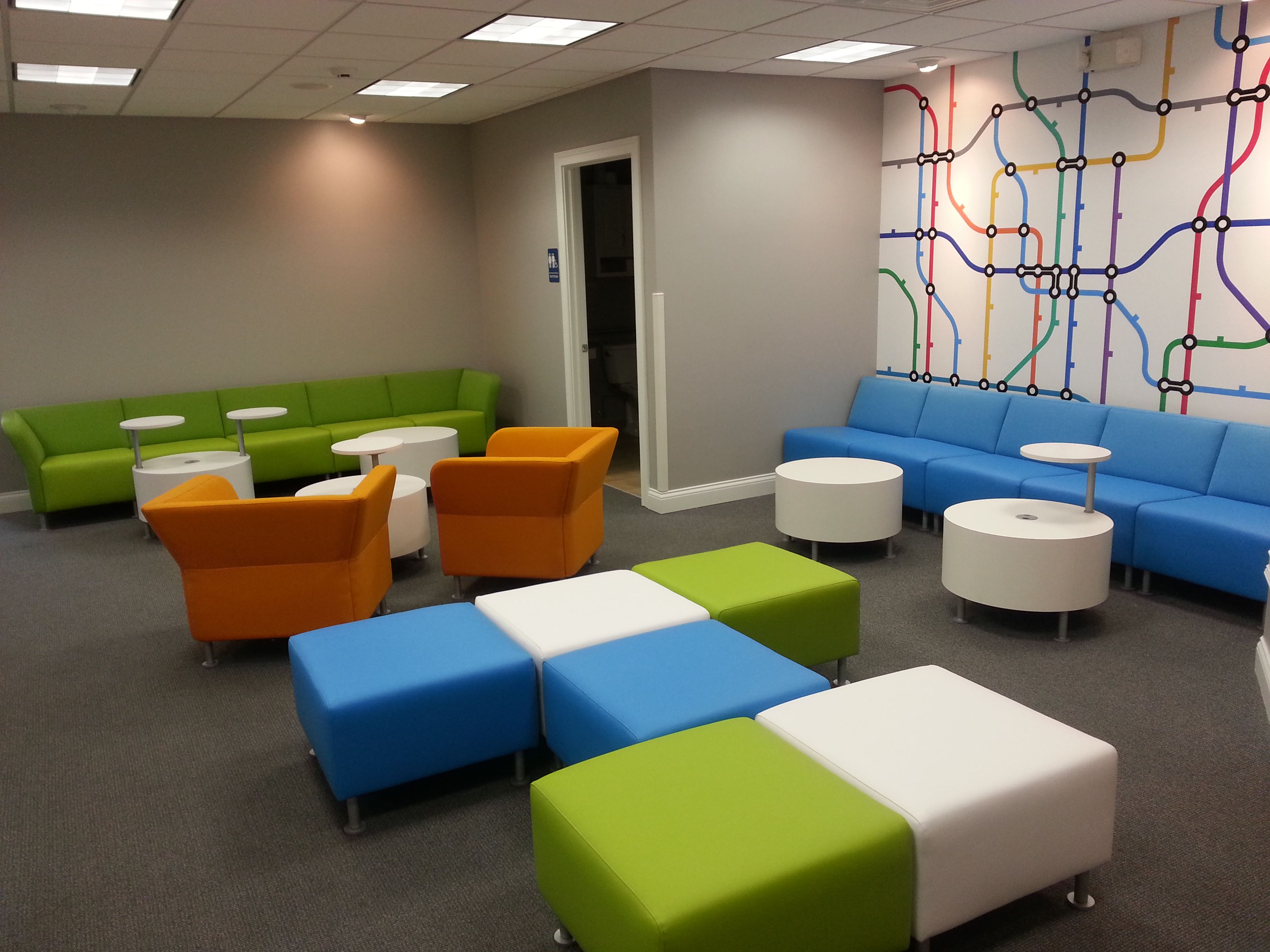 Waiting room furniture - Adult seating area, also kid friendly ...