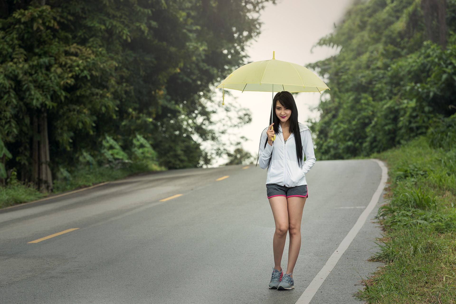 Walk with the umbrella photo