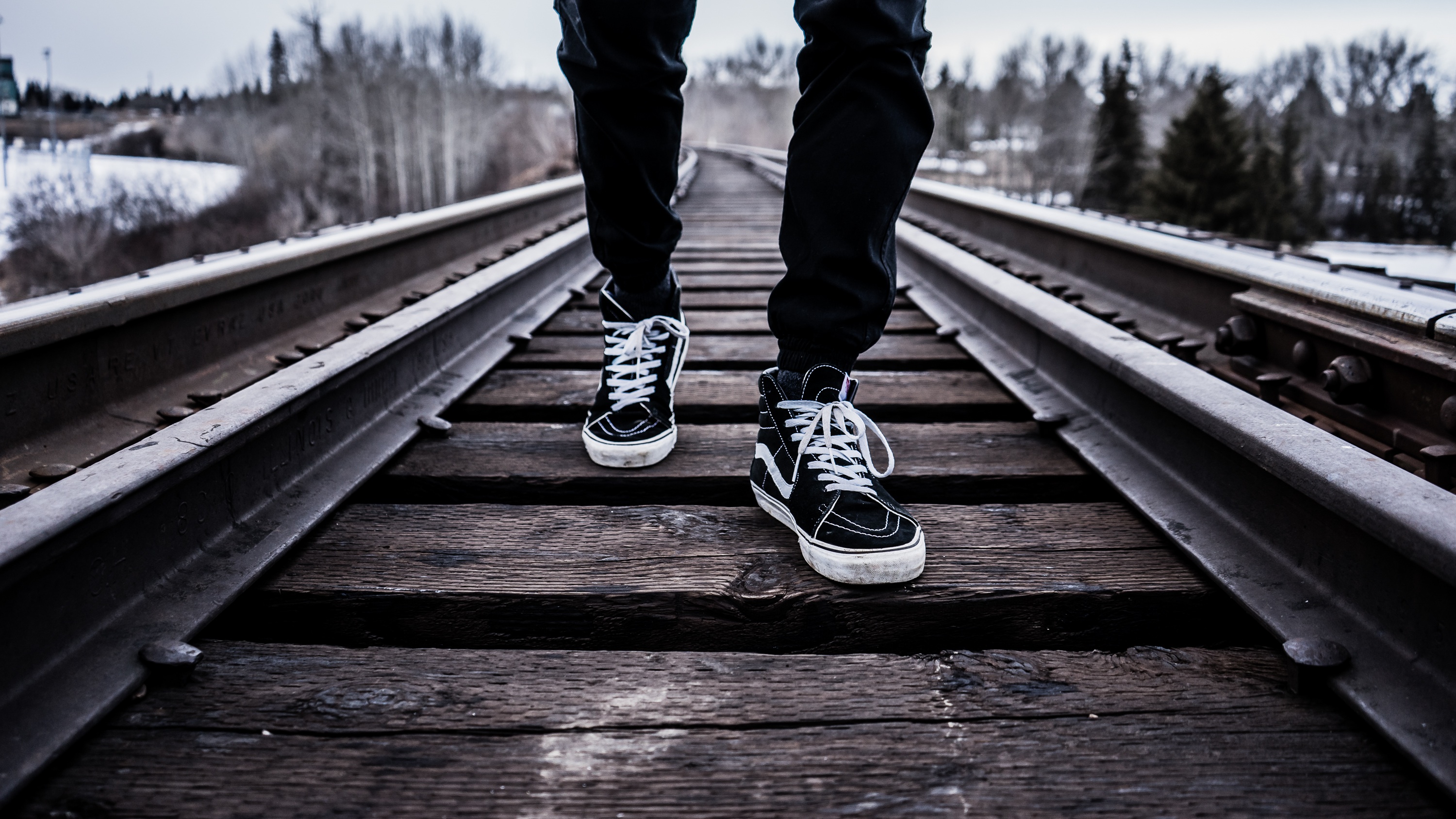 Walking on the rail photo