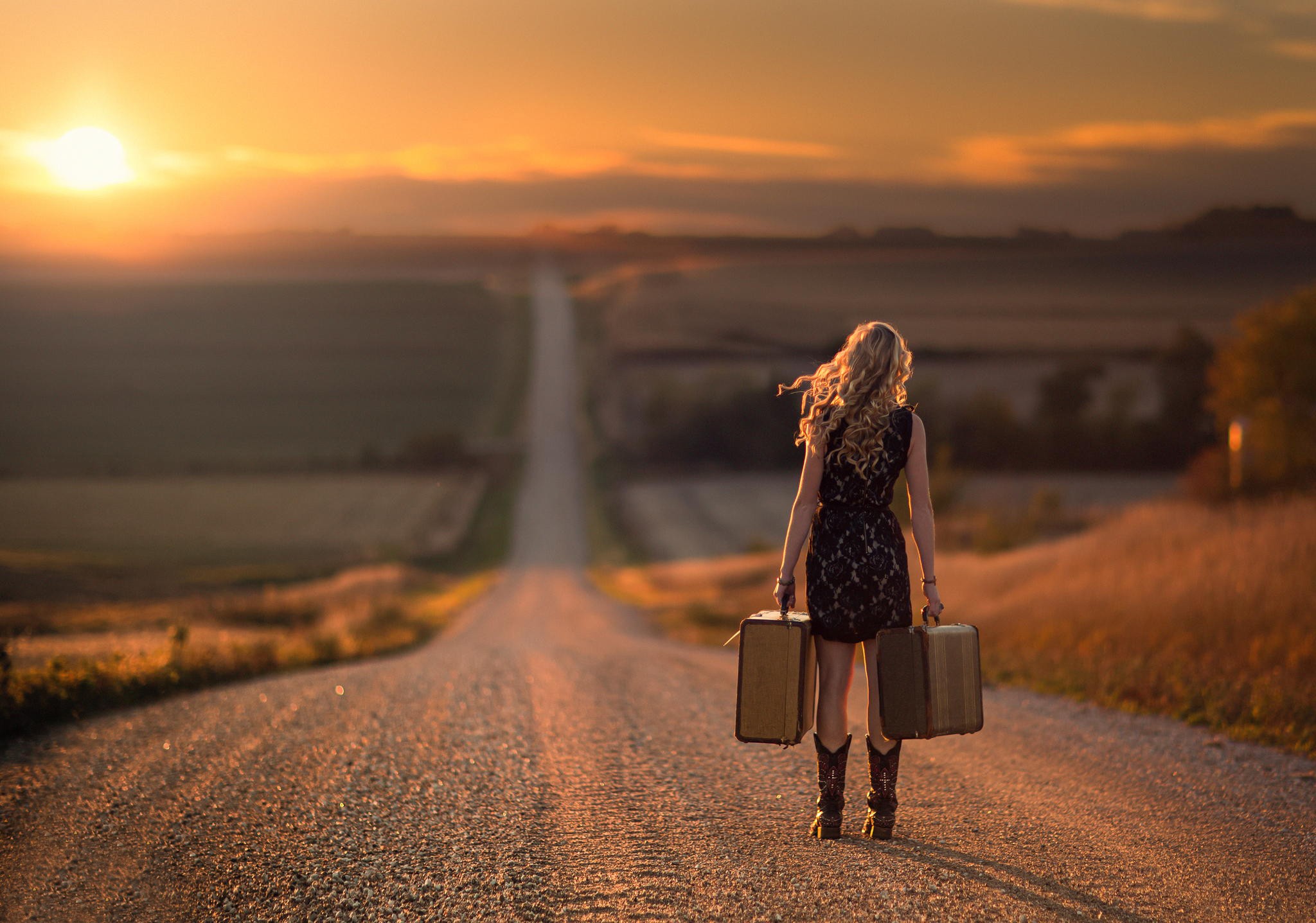 Girl Walking On Alone Road, HD Girls, 4k Wallpapers, Images ...