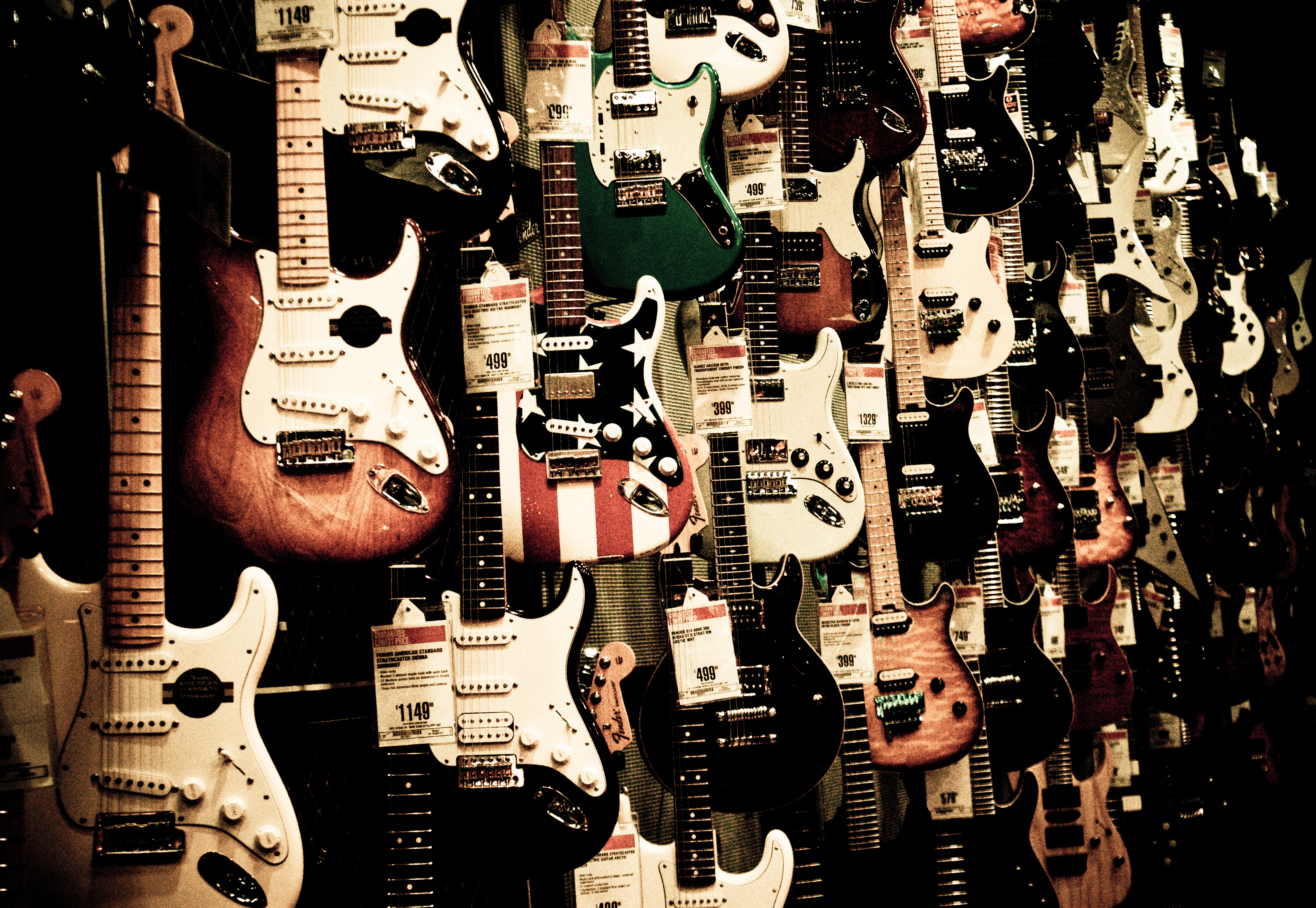 Wall of guitars photo