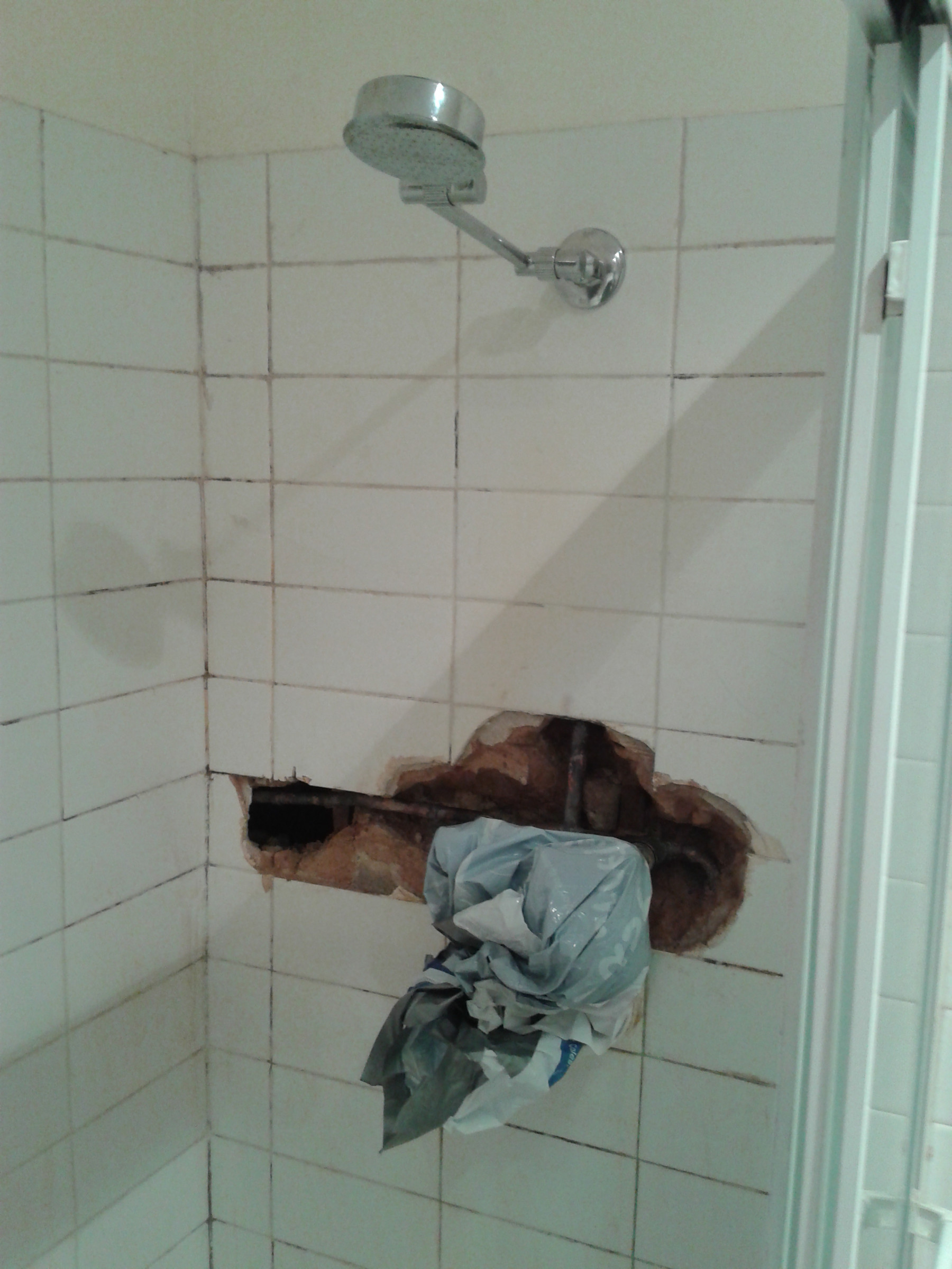 plumbing - Making piping easily accessible inside shower - Home ...