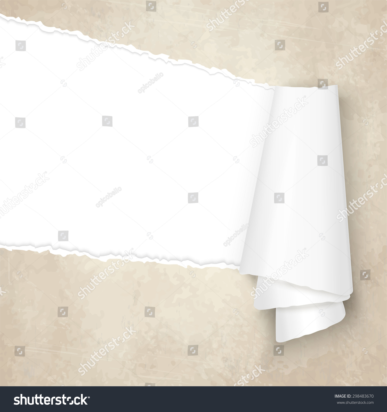 Vector Ripped Open Old Vintage Paper Stock Vector 298483670 ...