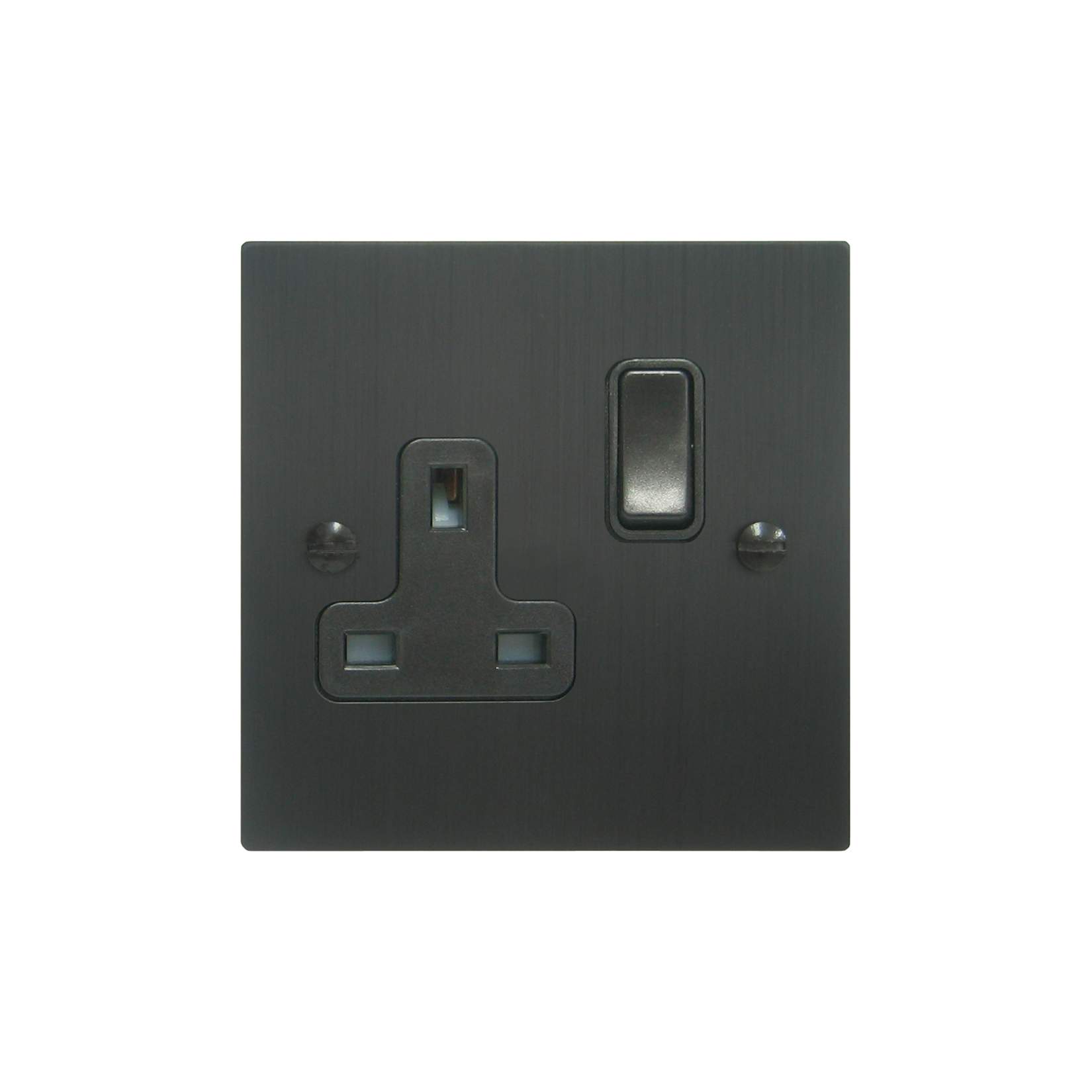 Wall Socket 1 gang 13 amp switch socket outlet Black Aluminium ...