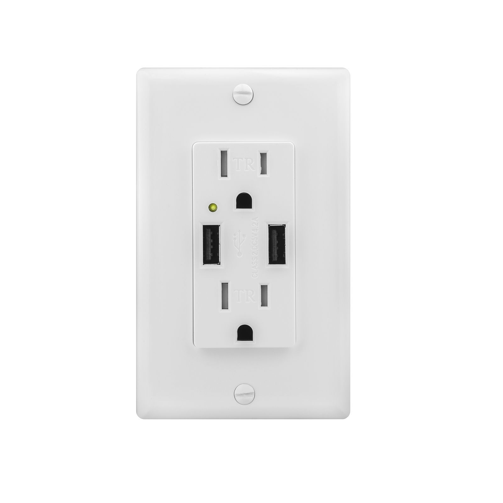 Ora 4.2a 2-port Rapid Charging USB Wall Outlet & Conventional Wall ...