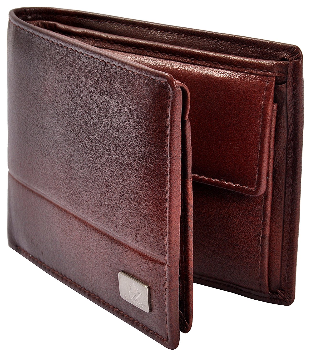 Am Leather Bi-Fold Brown Genuine Leather Hand Crafted Wallet For Men ...