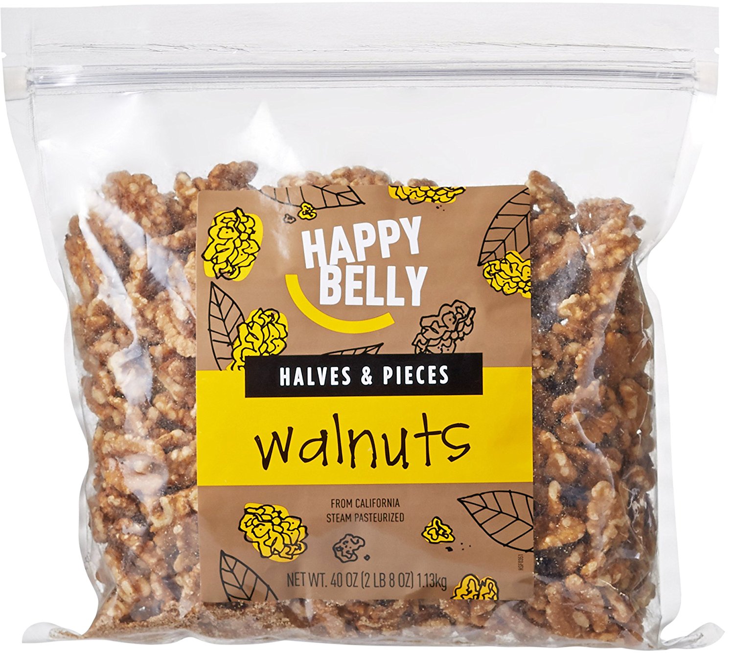 Amazon.com : Amazon Brand - Happy Belly California Walnuts, Halves ...