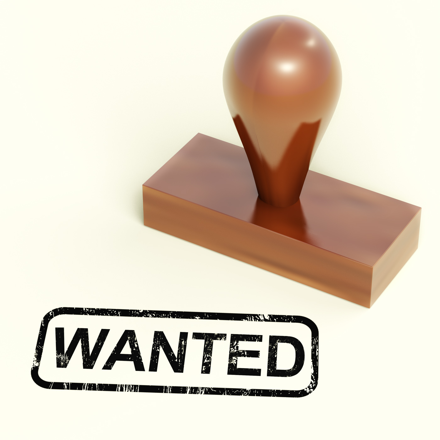 Wanted rubber stamp shows needed required or seeking photo