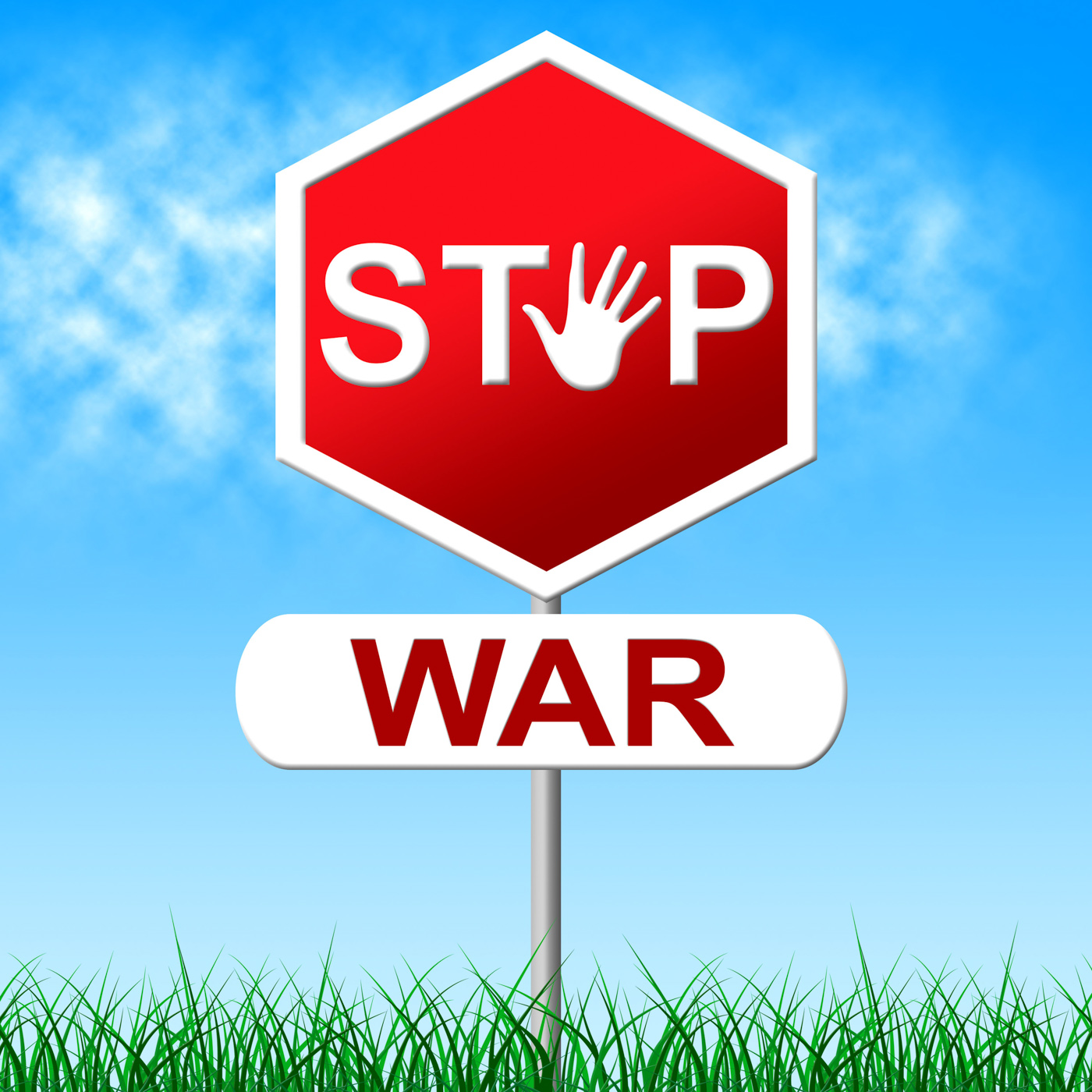 War stop shows military action and battles photo