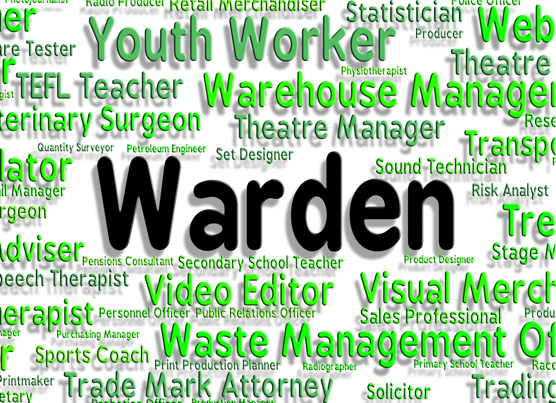 Warden job indicates occupations position and steward photo