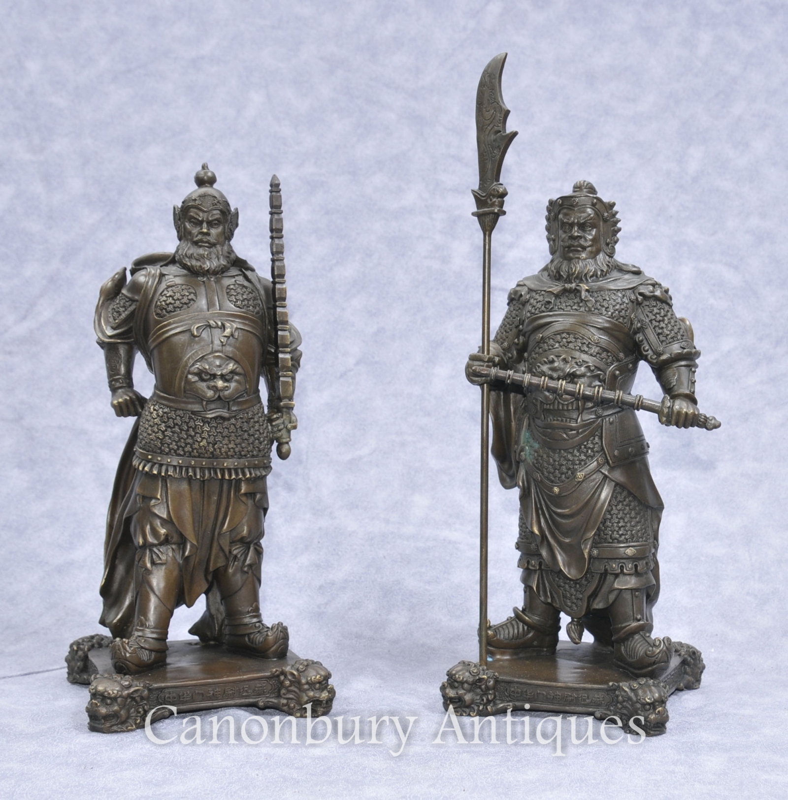 Pair Bronze Japanese Samurai Warrior Statues | eBay