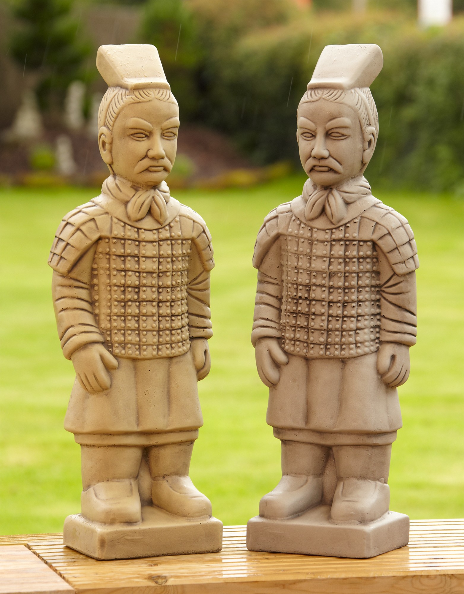 Chinese Terracotta Warriors Stone Statue - Garden Ornament | S&S Shop