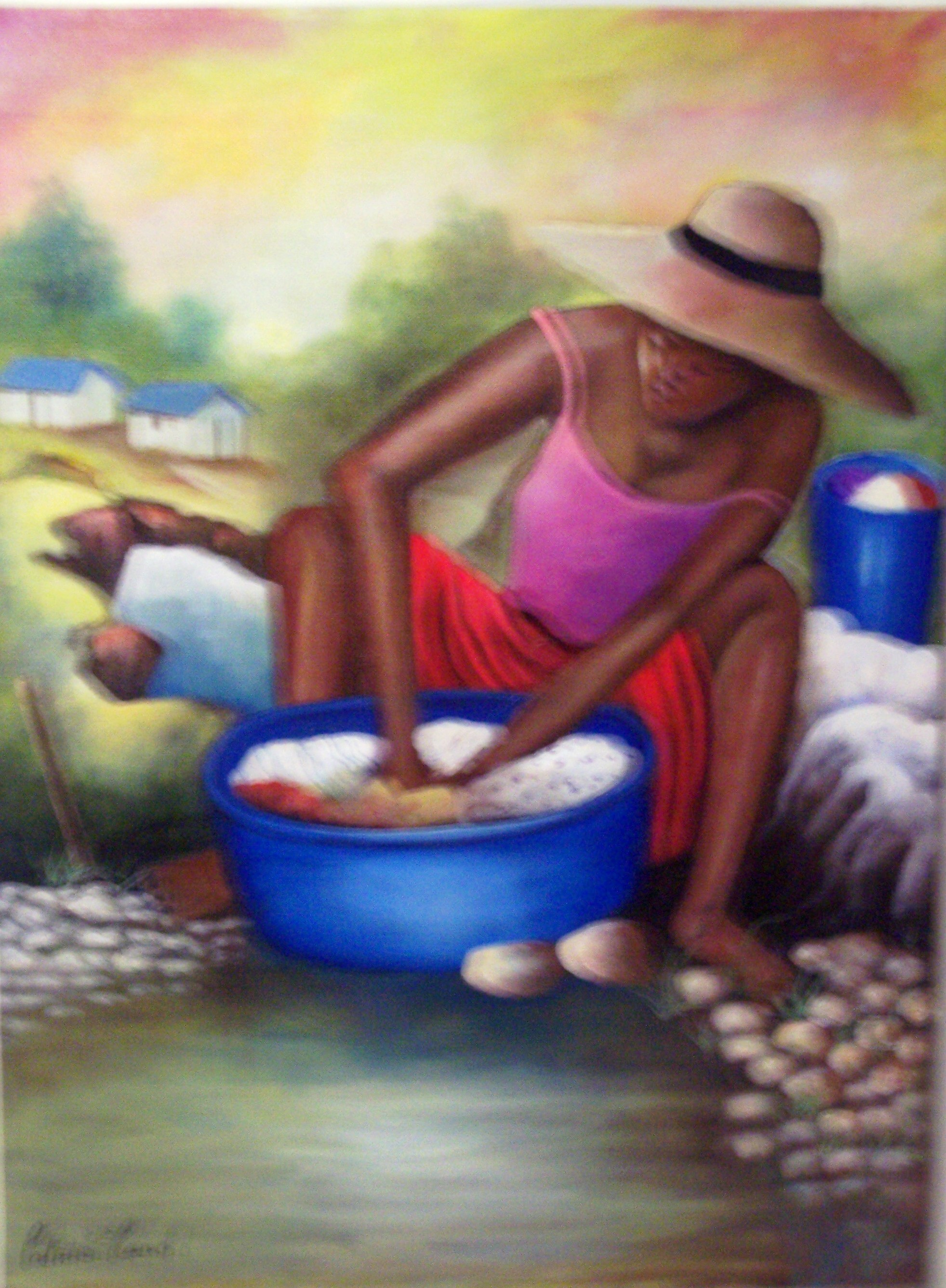 Haitian Art by Patrice Piard: Washing Day- Sold (For The Glory of ...