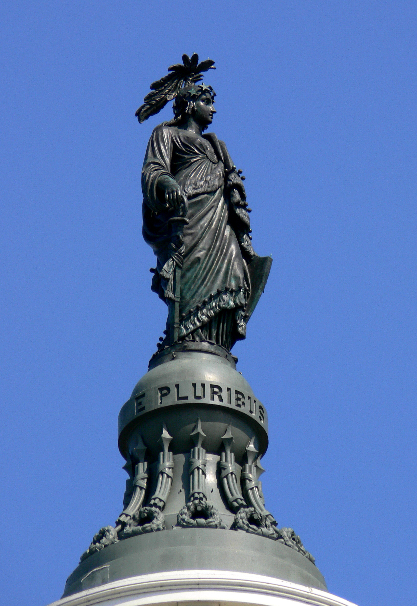 File:Capitol dome statue Washington DC 2007.jpg - Wikimedia Commons